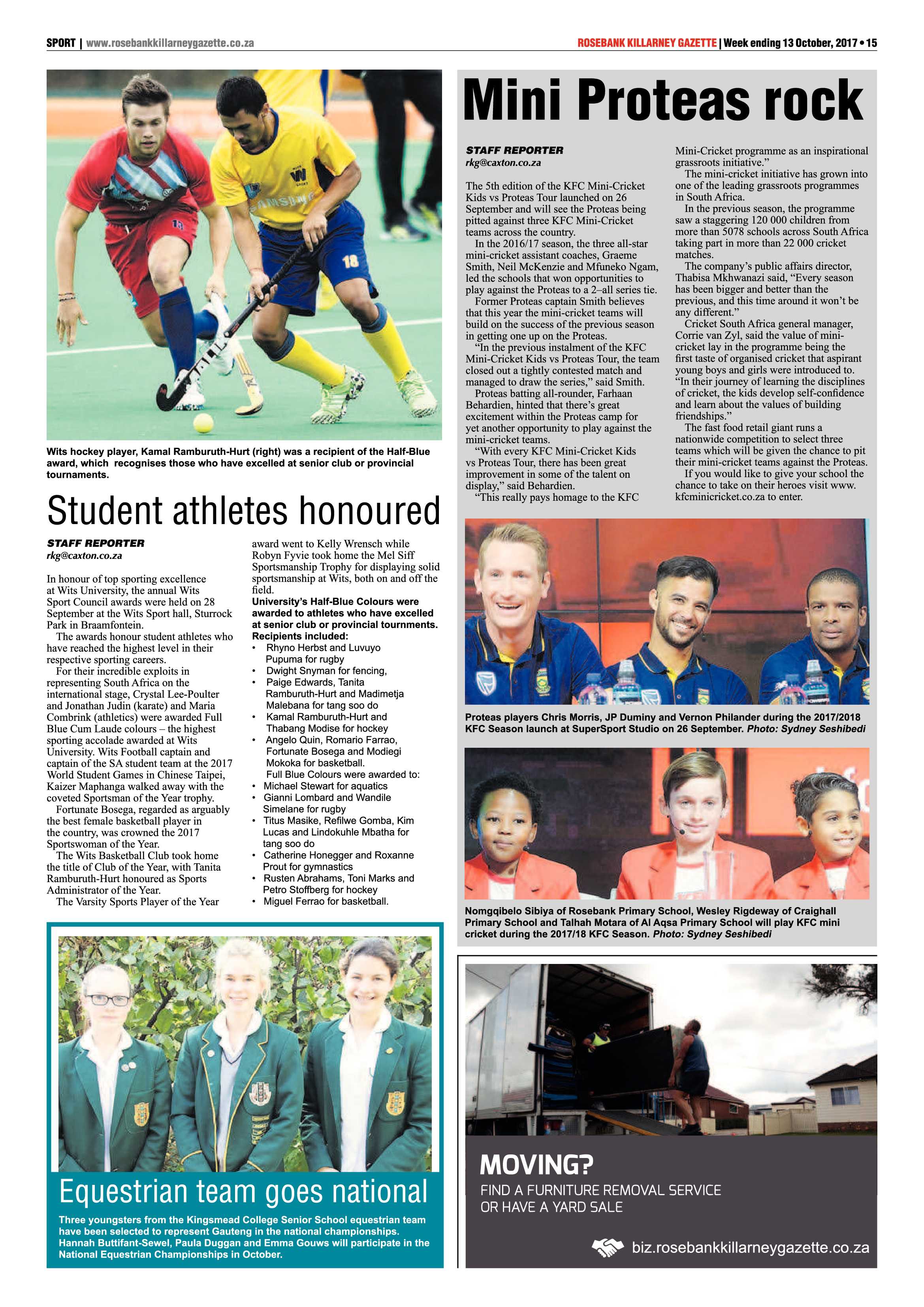 Rosebank Killarney Gazette 13 October 2017 page 15