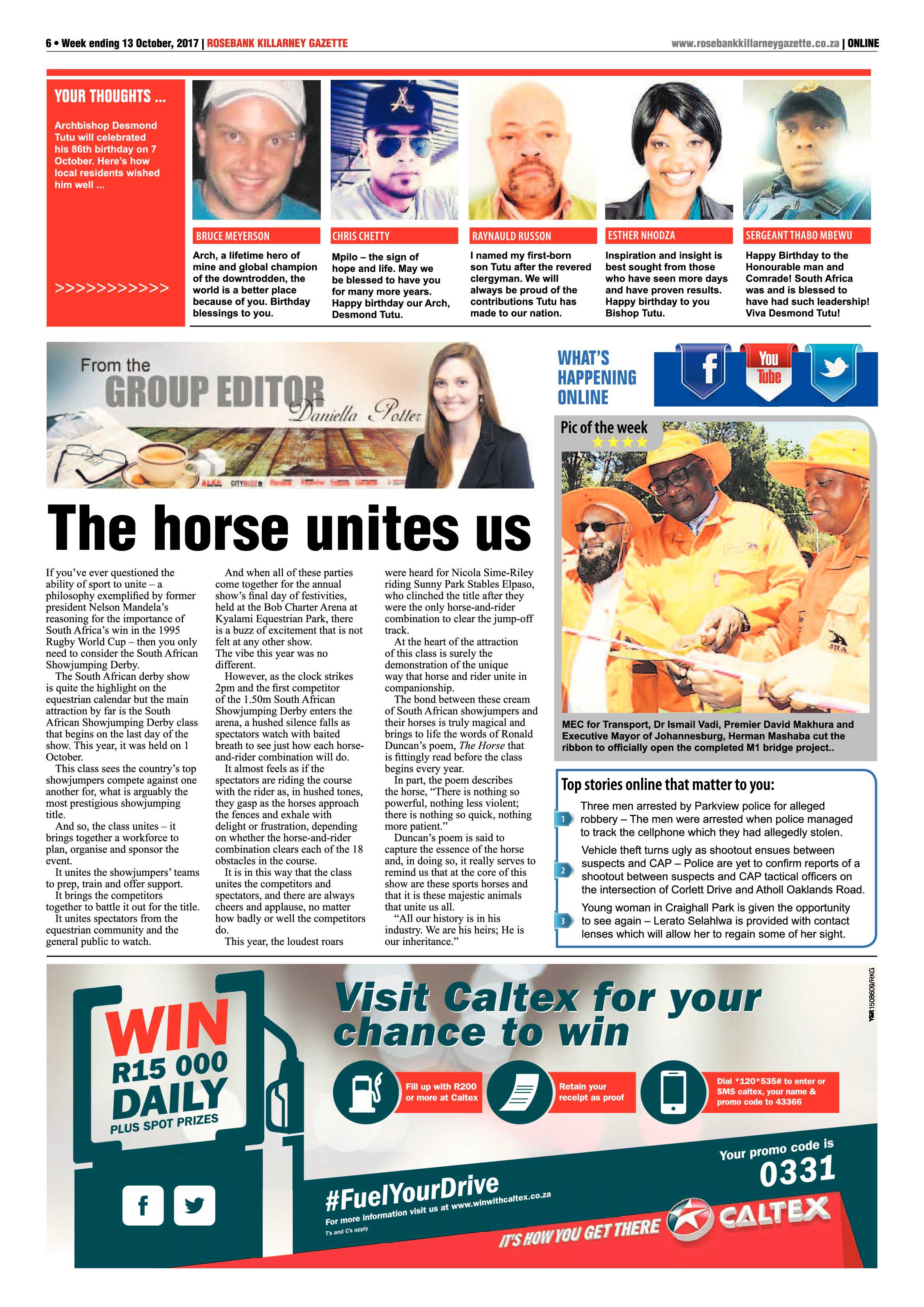 Rosebank Killarney Gazette 13 October 2017 page 6