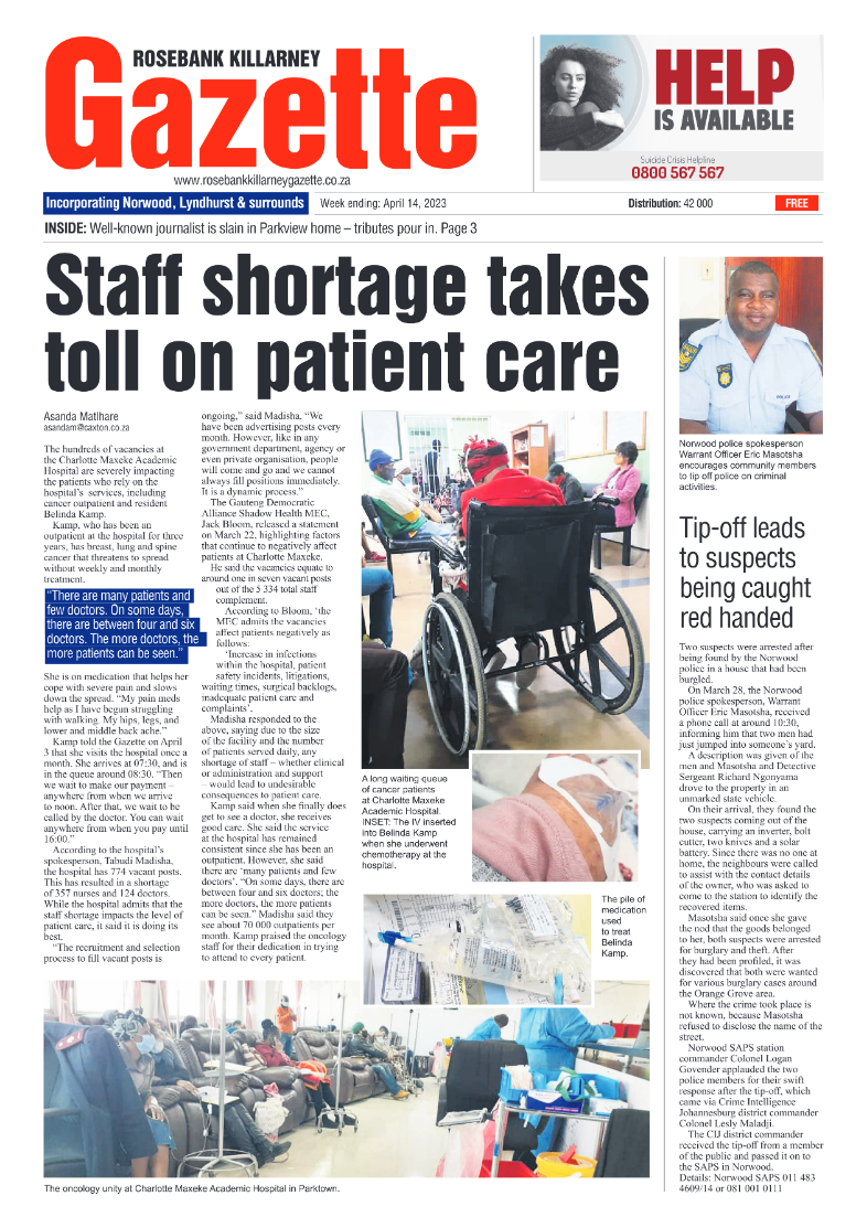 Rosebank Killarney Gazette 14 April 2023 page 1