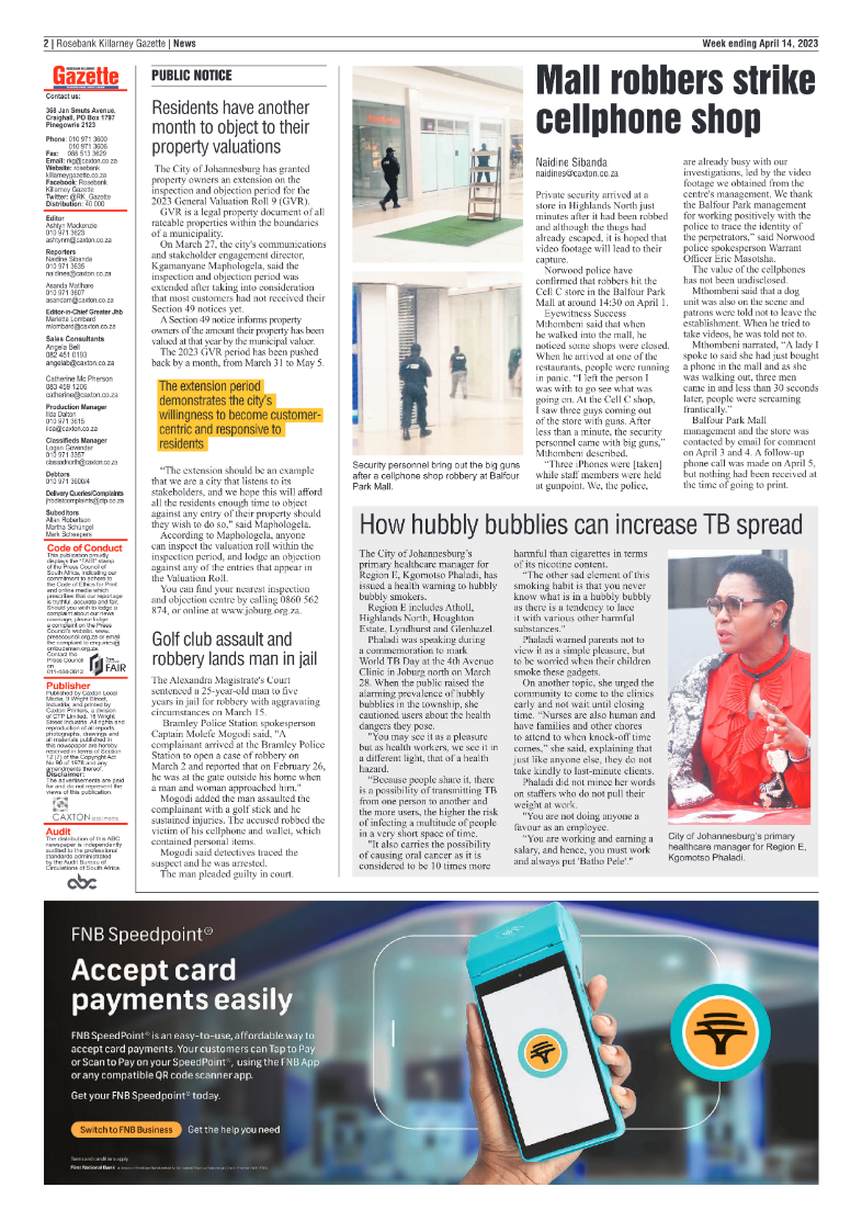 Rosebank Killarney Gazette 14 April 2023 page 2