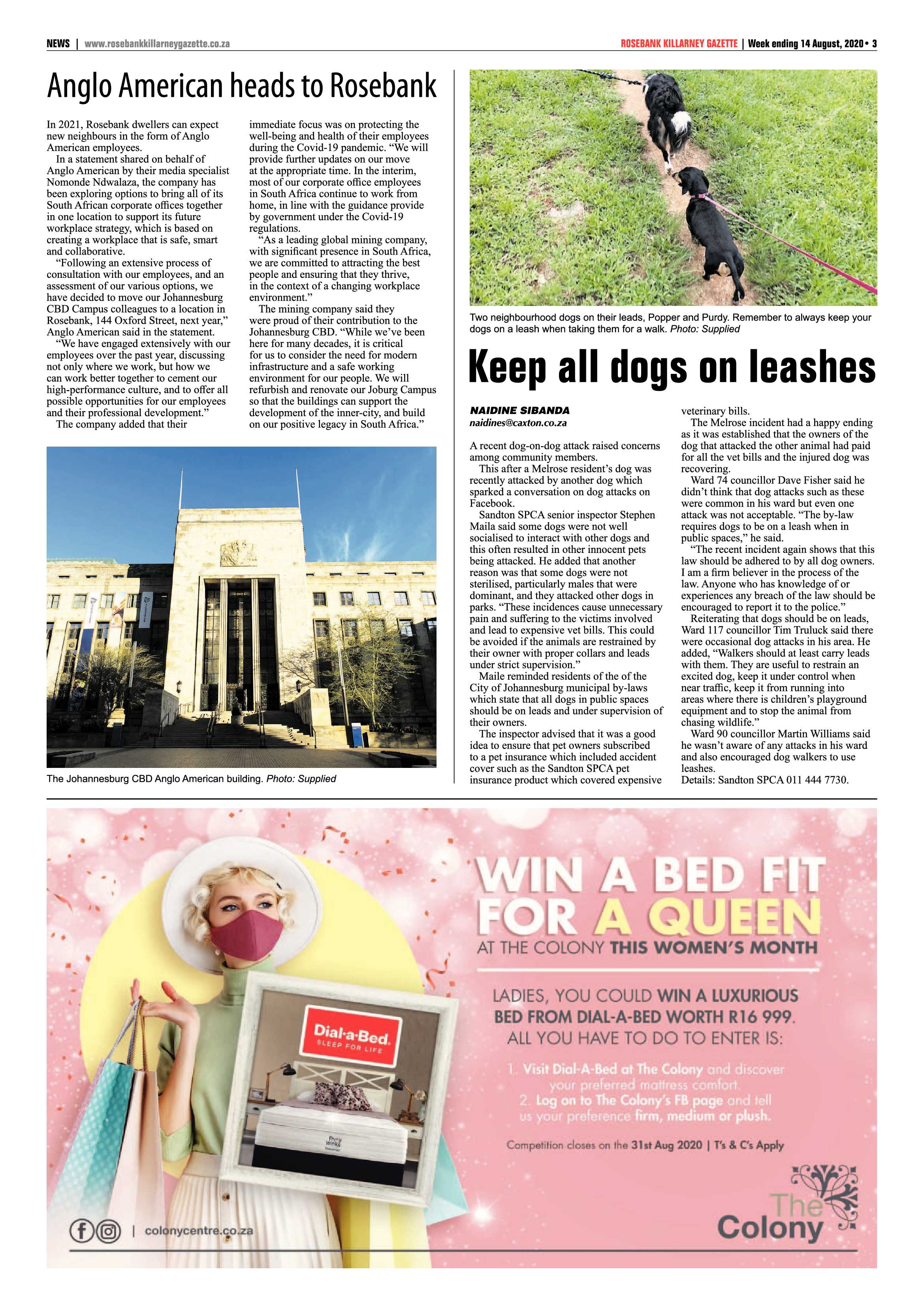 Rosebank Killarney Gazette 14 August 2020 page 3