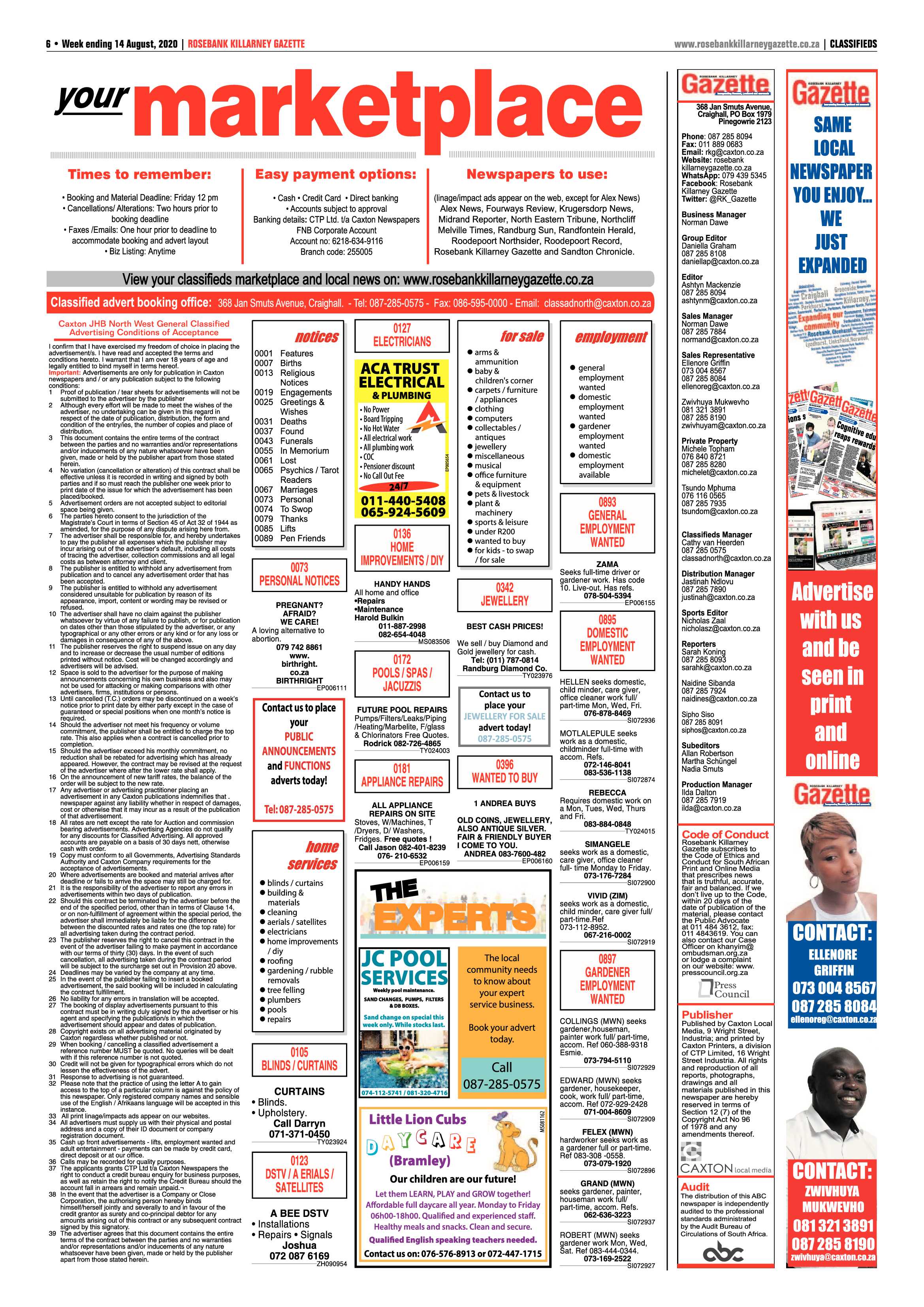 Rosebank Killarney Gazette 14 August 2020 page 6
