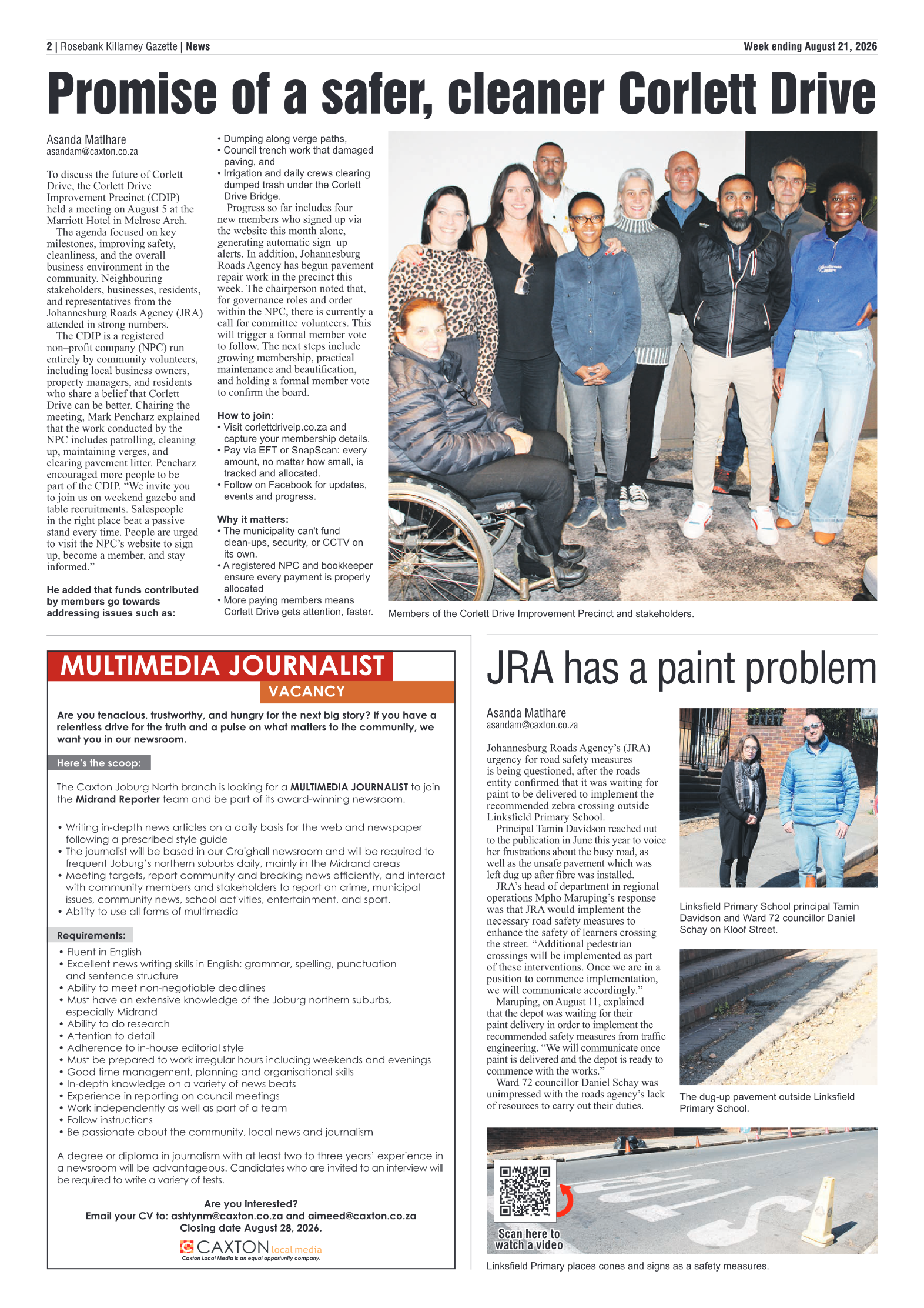 Rosebank Killarney Gazette 21 August 2026 page 2