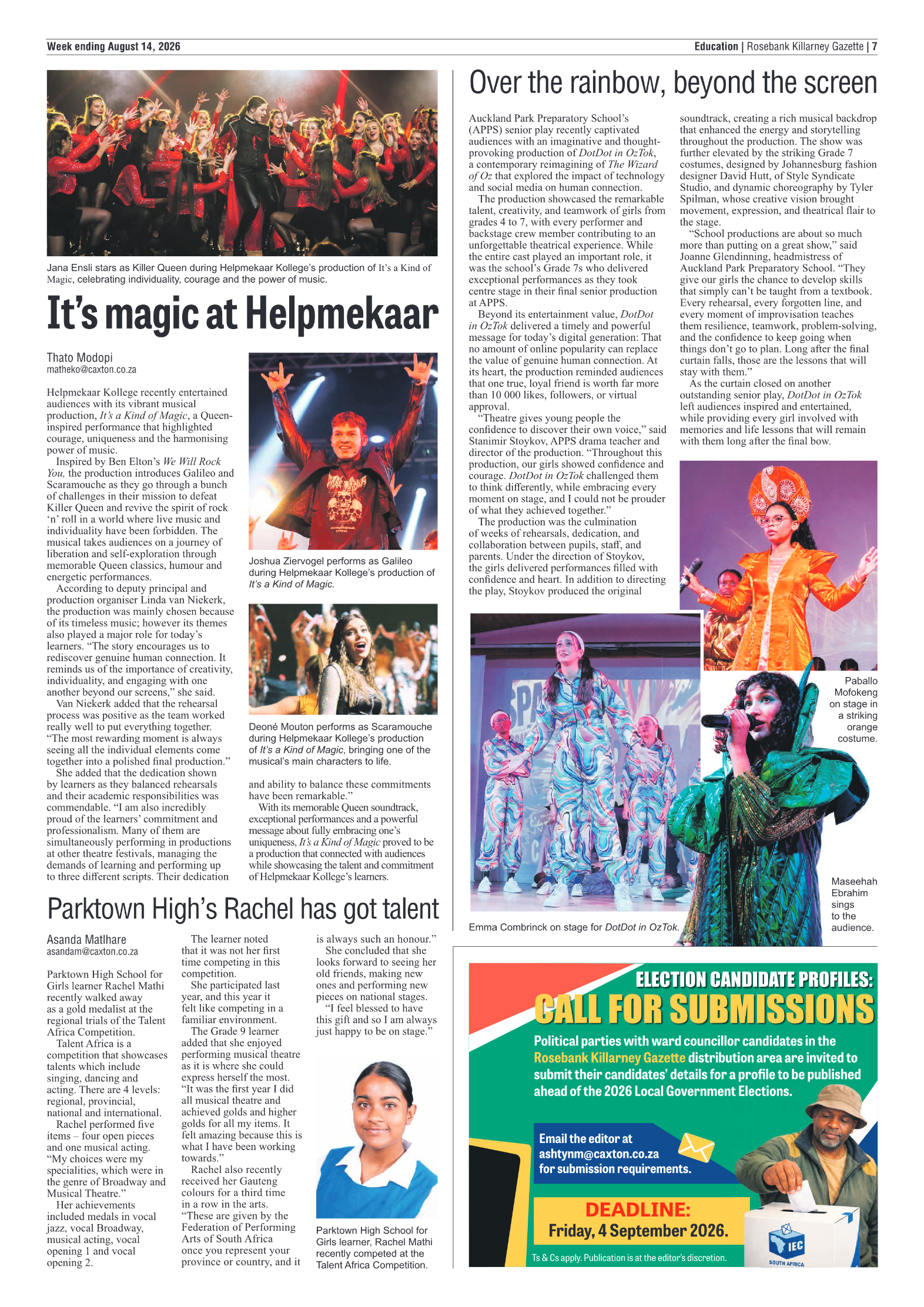 Rosebank Killarney Gazette 14 August 2026 page 7