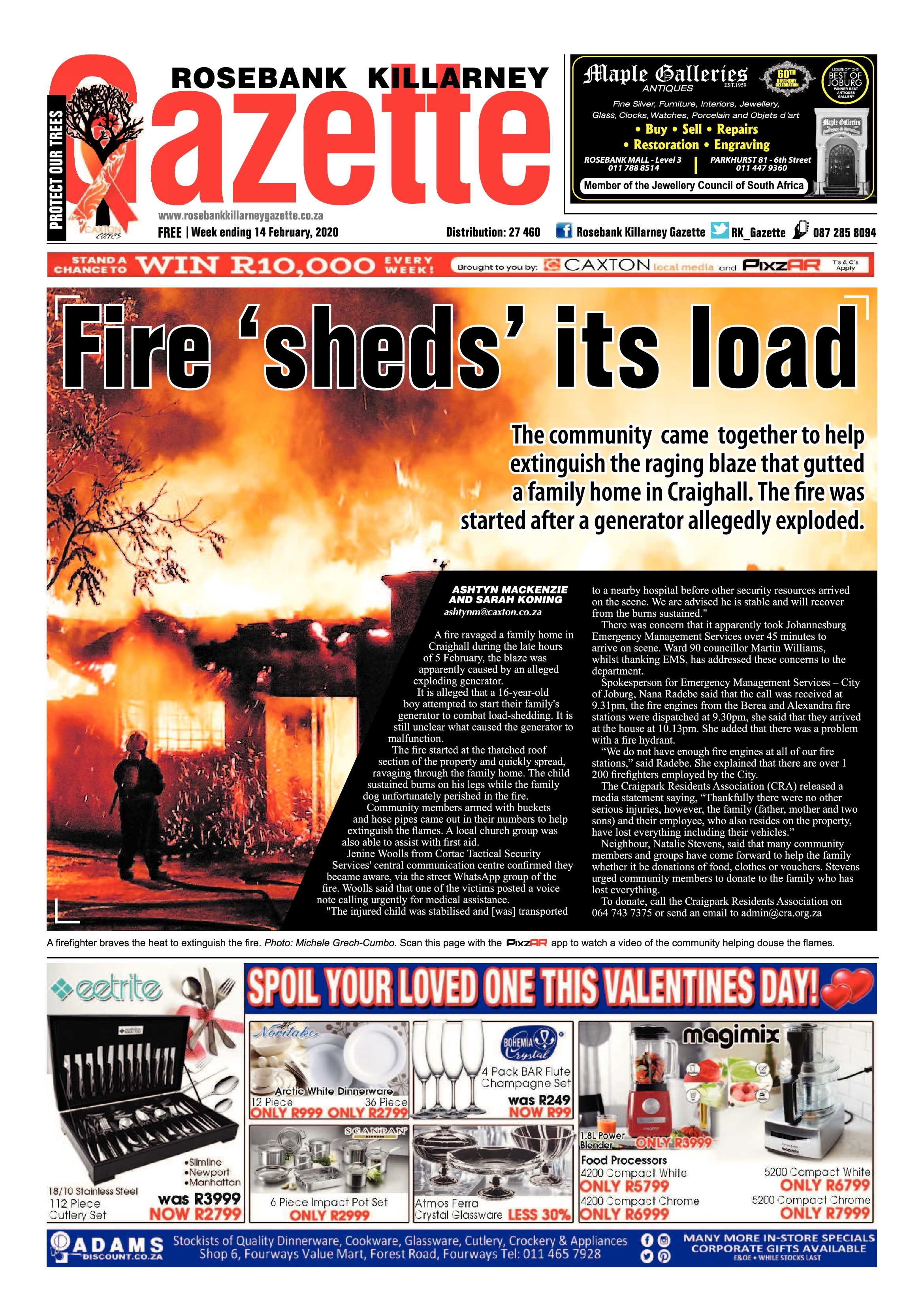 Rosebank Killarney Gazette 14 February 2020 page 1