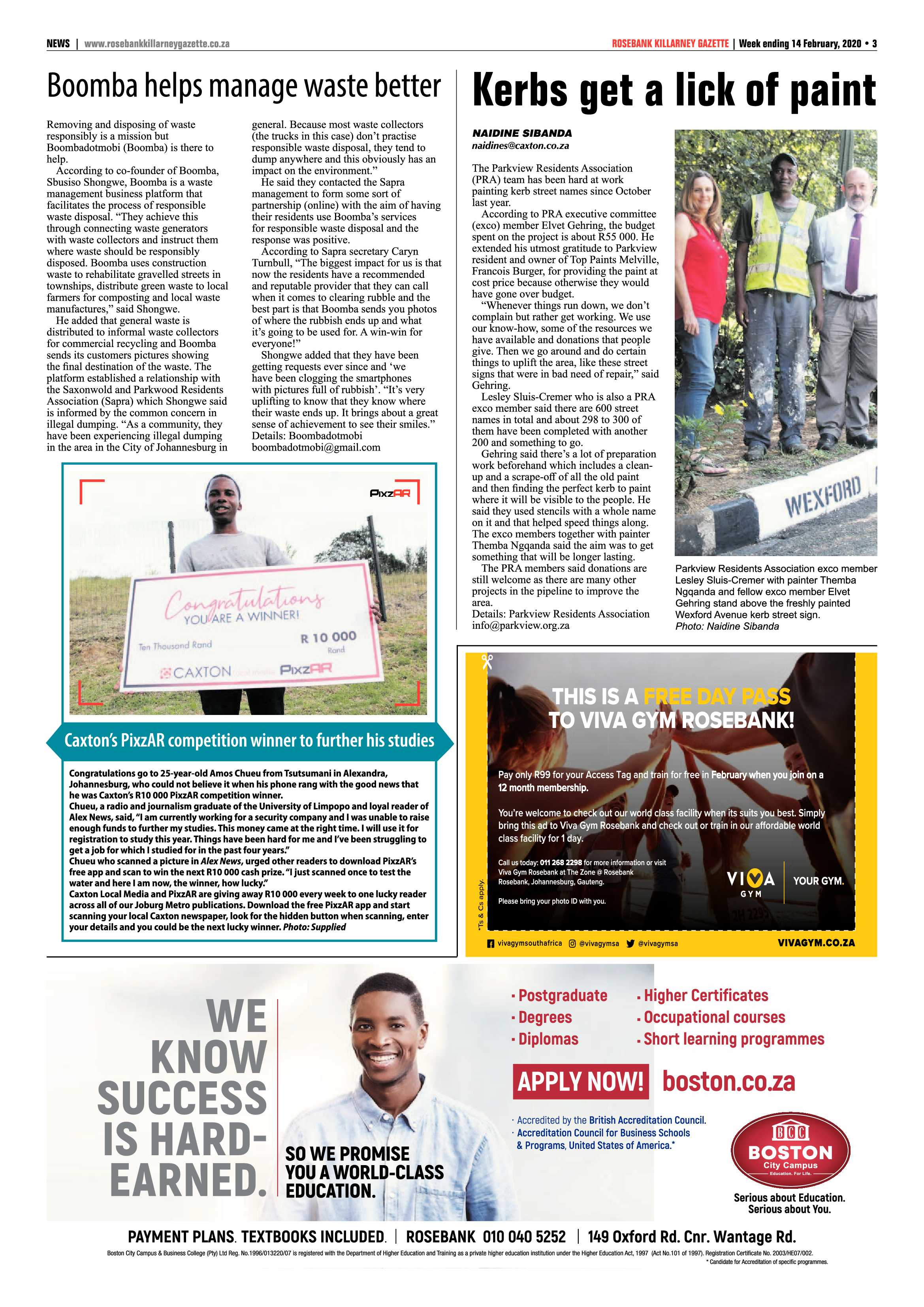 Rosebank Killarney Gazette 14 February 2020 page 3