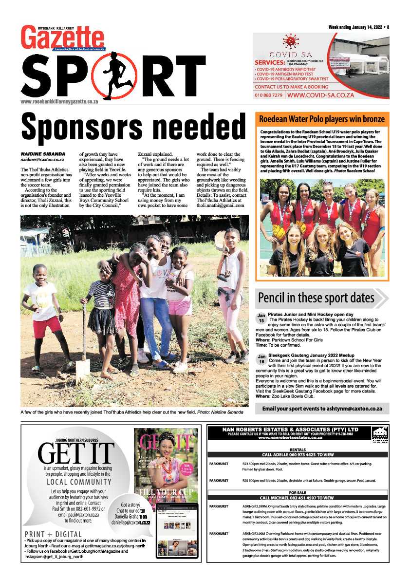Rosebank Killarney Gazette 14 January 2022 page 8