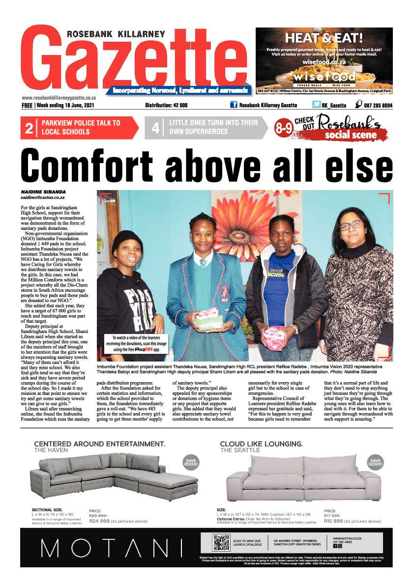 Rosebank Killarney Gazette 18 June 2021 page 1