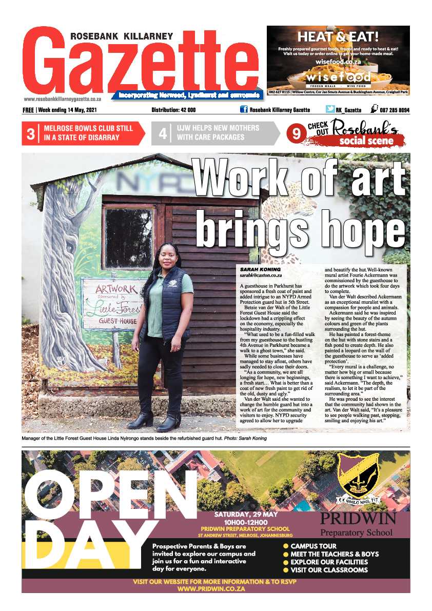 Rosebank Killarney Gazette 14 May 2021 page 1