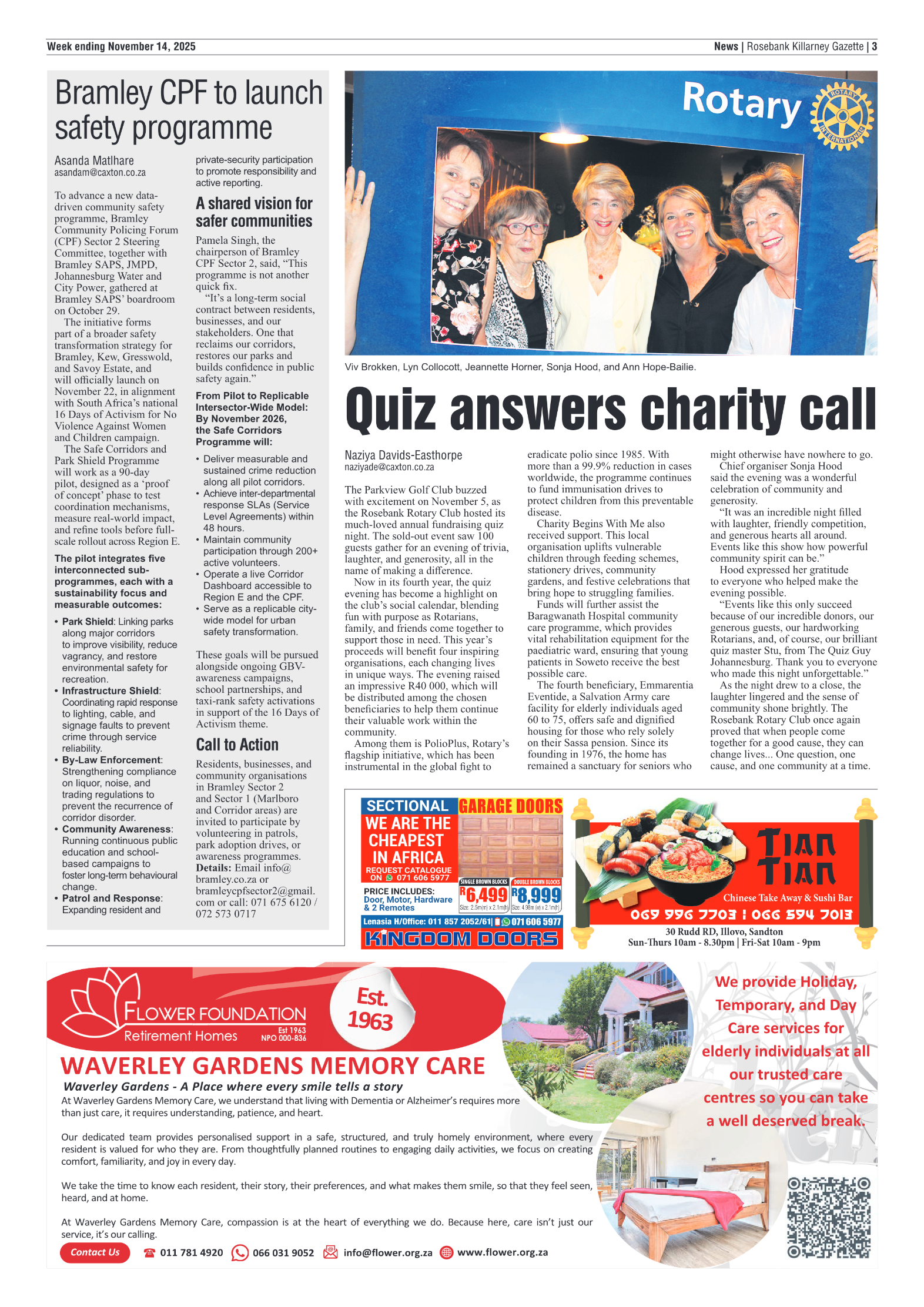 Rosebank Killarney Gazette 14 November 2025 page 3