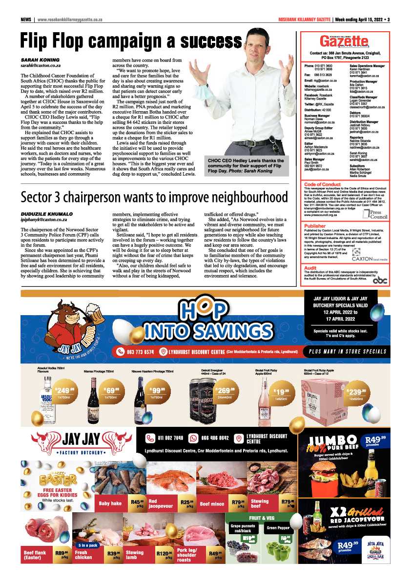 Rosebank Killarney Gazette 15 April 2022 page 3