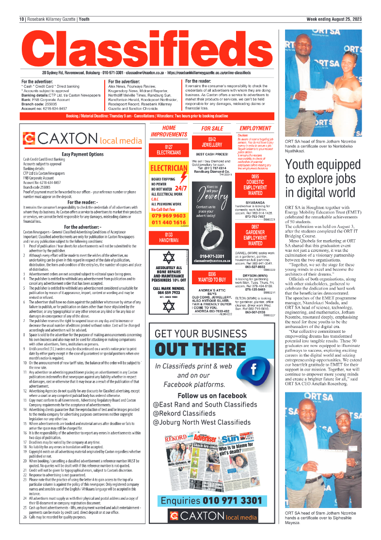 Rosebank Killarney Gazette 25 August 2023 page 10