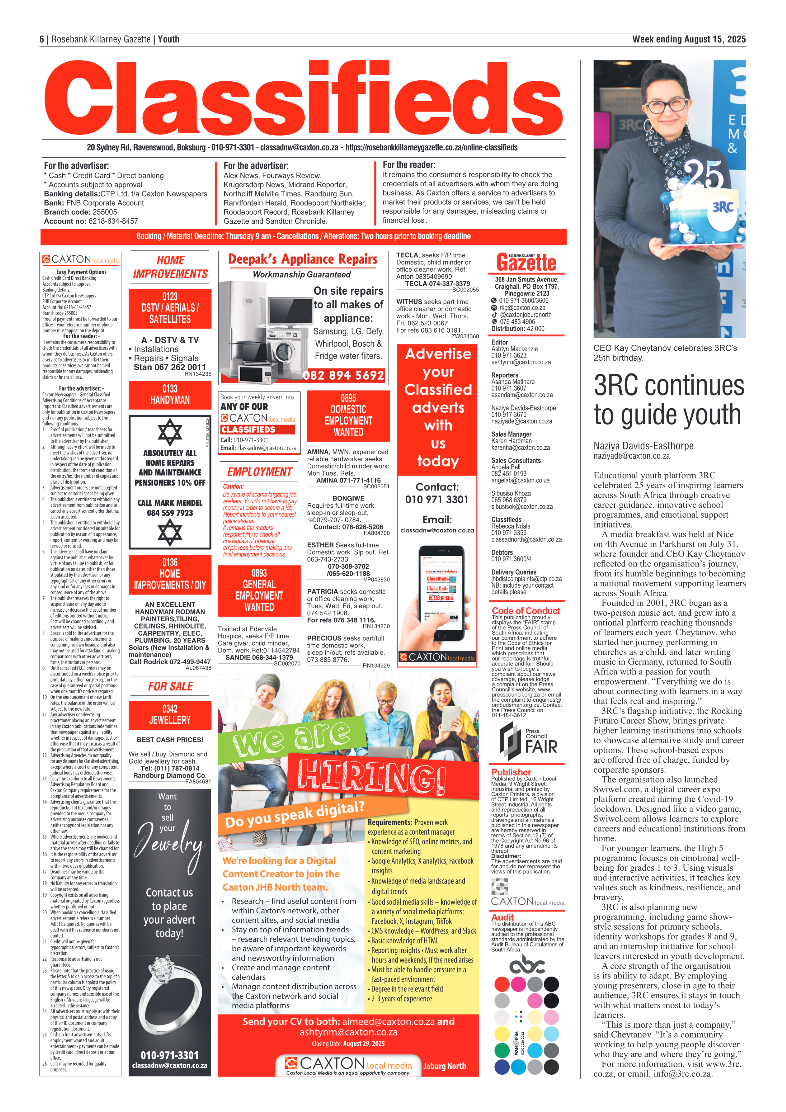 Rosebank Killarney Gazette 15 August 2025 page 6