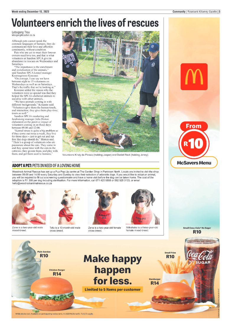 Rosebank Killarney Gazette 15 December 2023 page 5