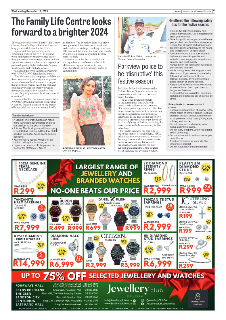 Rosebank Killarney Gazette 15 December 2023 page 7