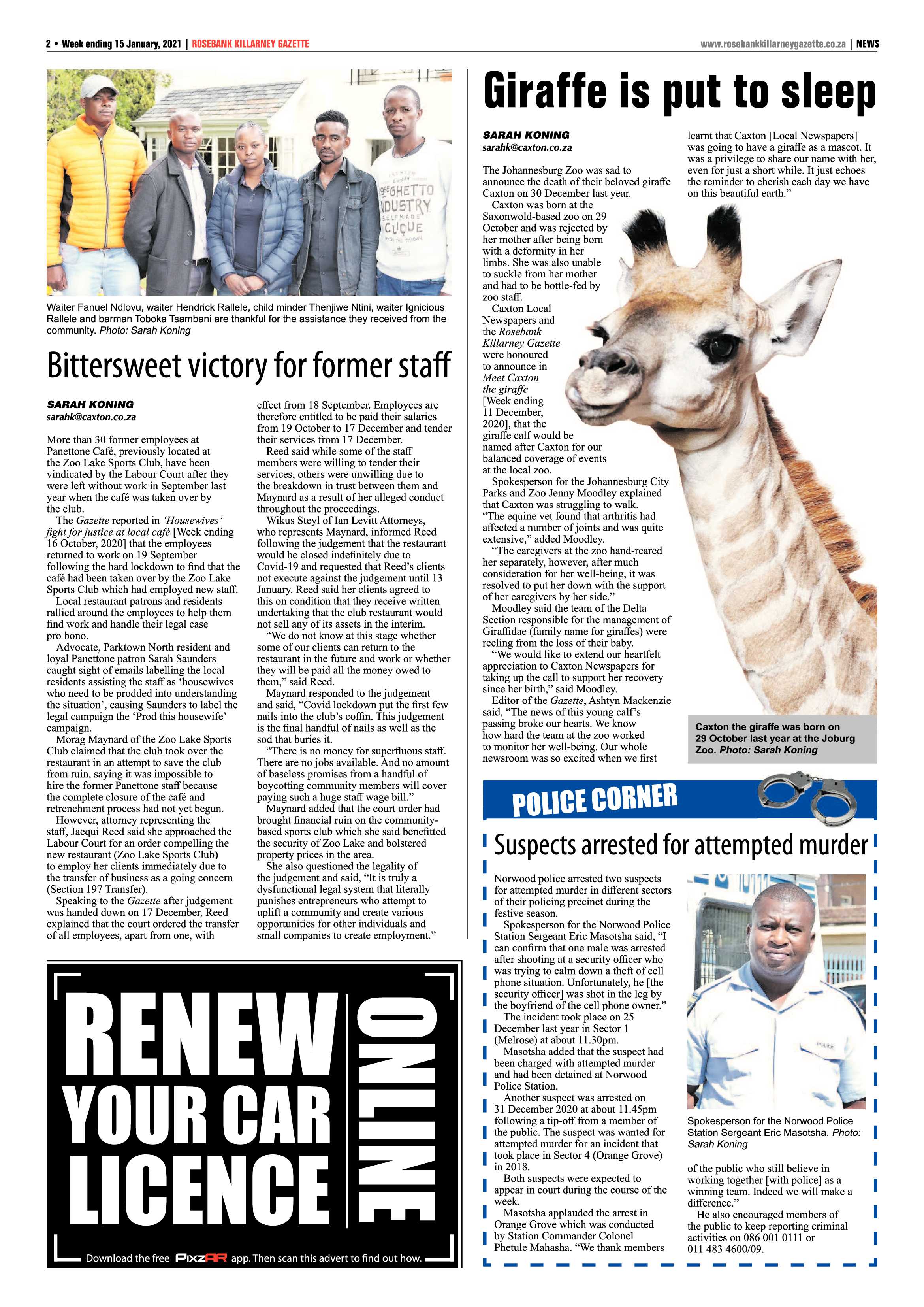 Rosebank Killarney Gazette 15 January 2020 page 2