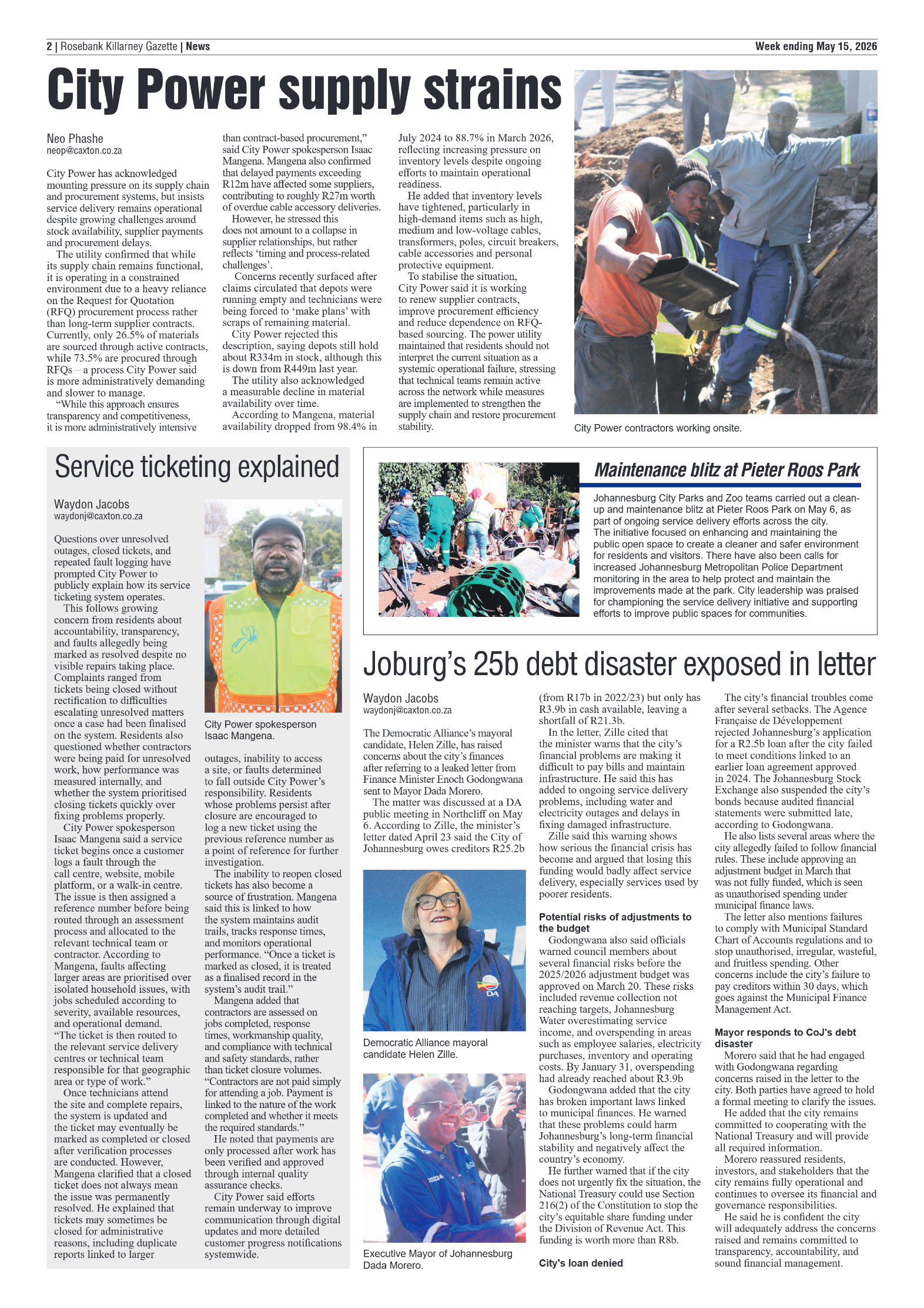 Rosebank Killarney Gazette 15 May 2026 page 2