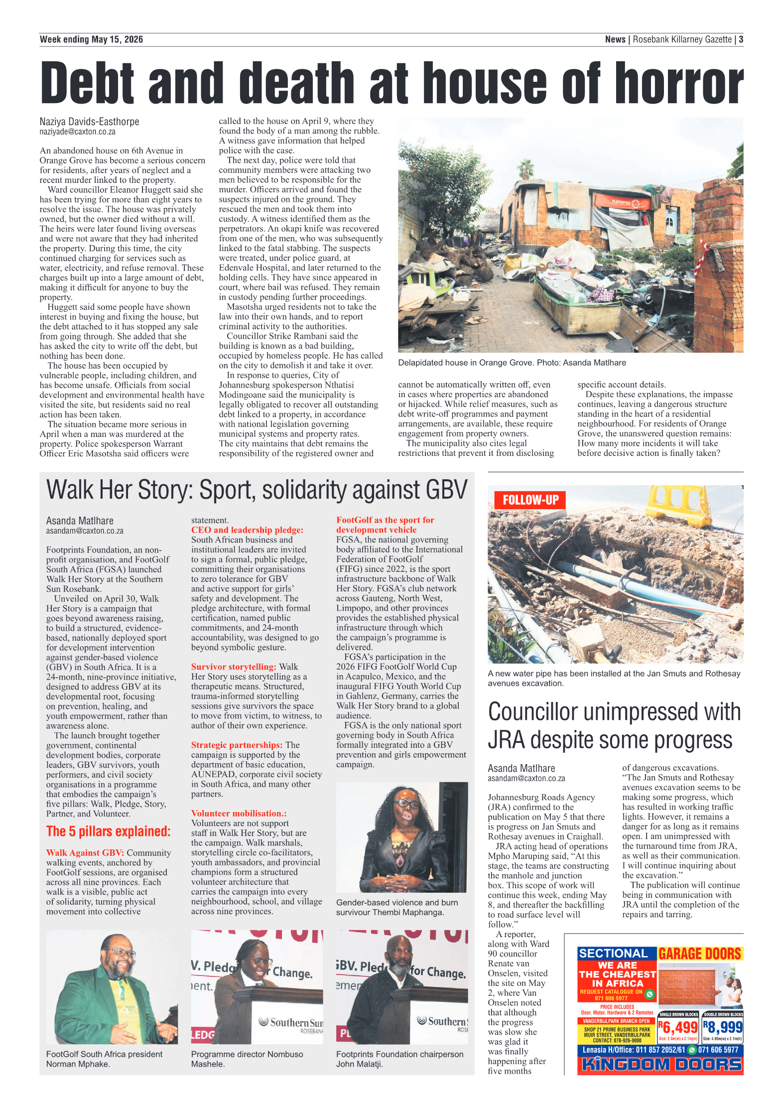 Rosebank Killarney Gazette 15 May 2026 page 3