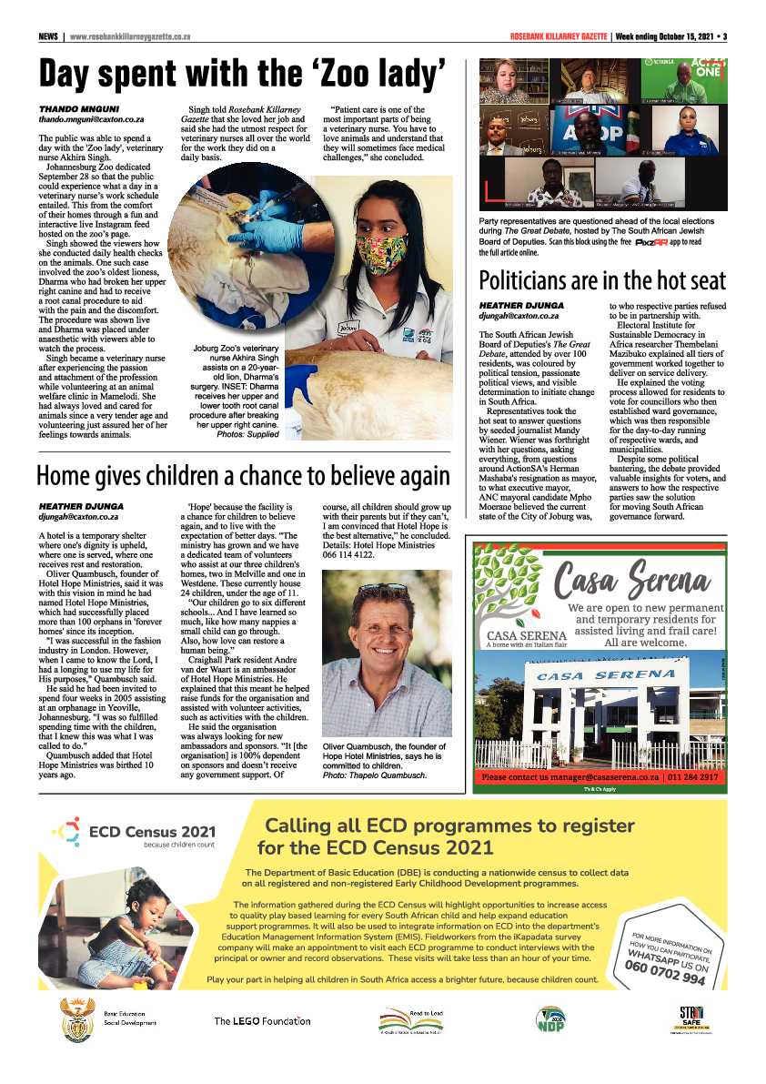 Rosebank Killarney Gazette 15 October 2021 page 3