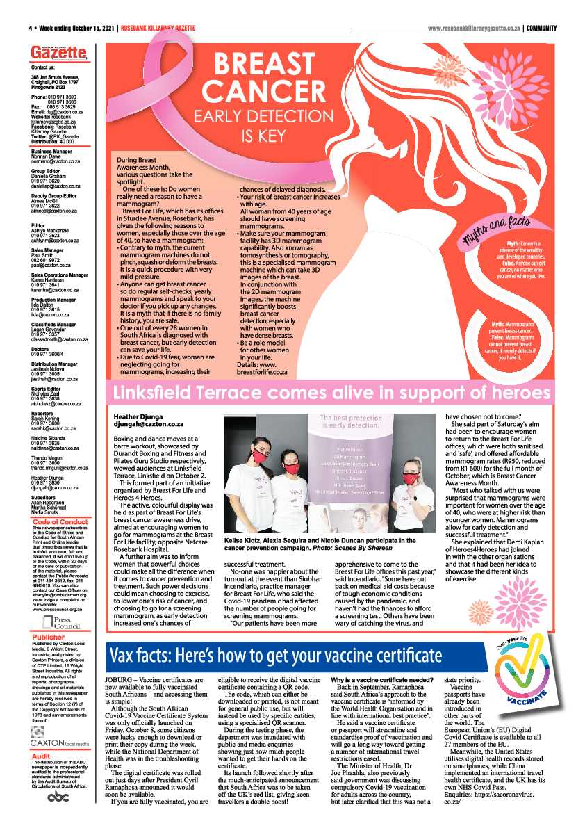 Rosebank Killarney Gazette 15 October 2021 page 4