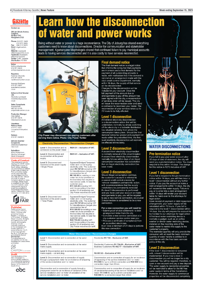 Rosebank Killarney Gazette 15 September 2023 page 4