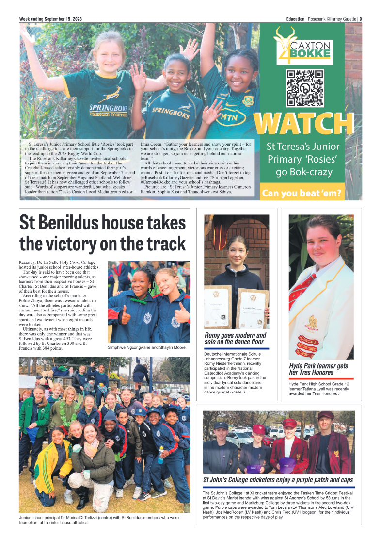 Rosebank Killarney Gazette 15 September 2023 page 9