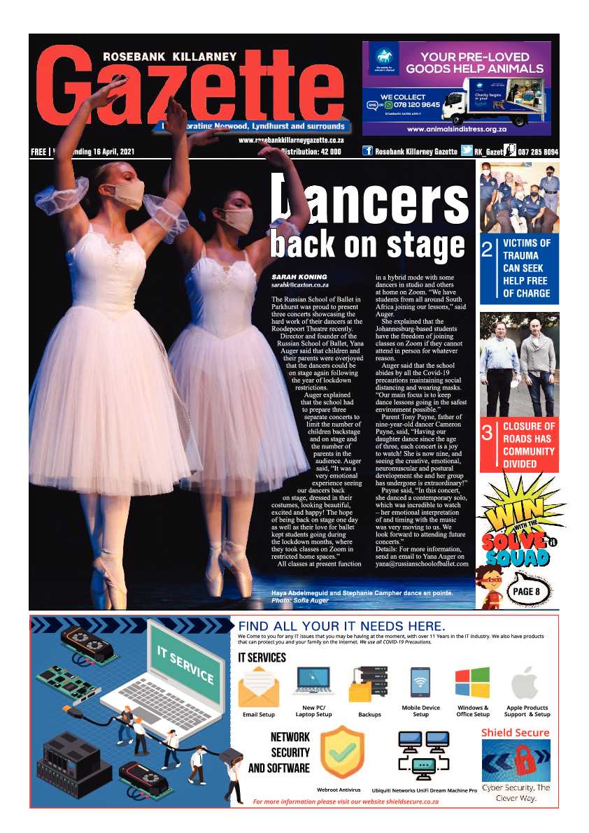 Rosebank Killarney Gazette 16 April 2021 page 1