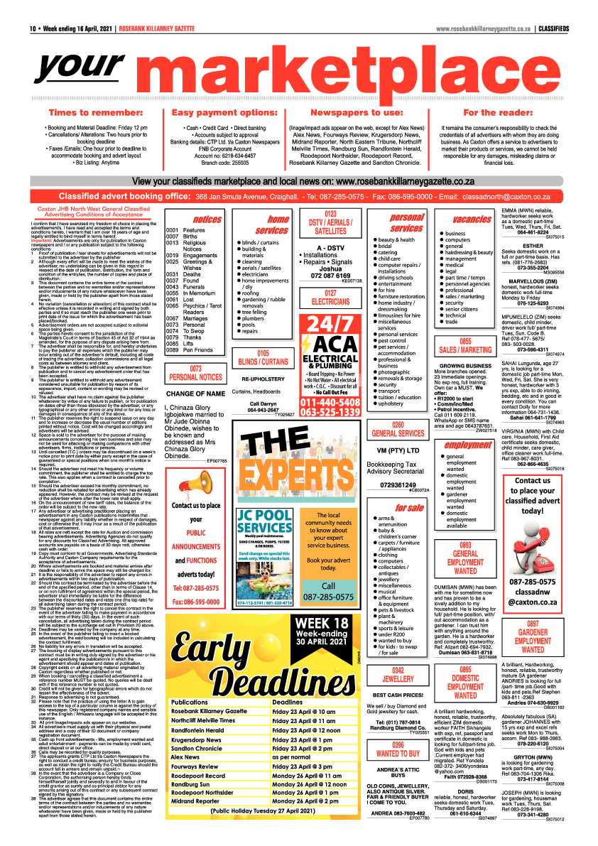 Rosebank Killarney Gazette 16 April 2021 page 10