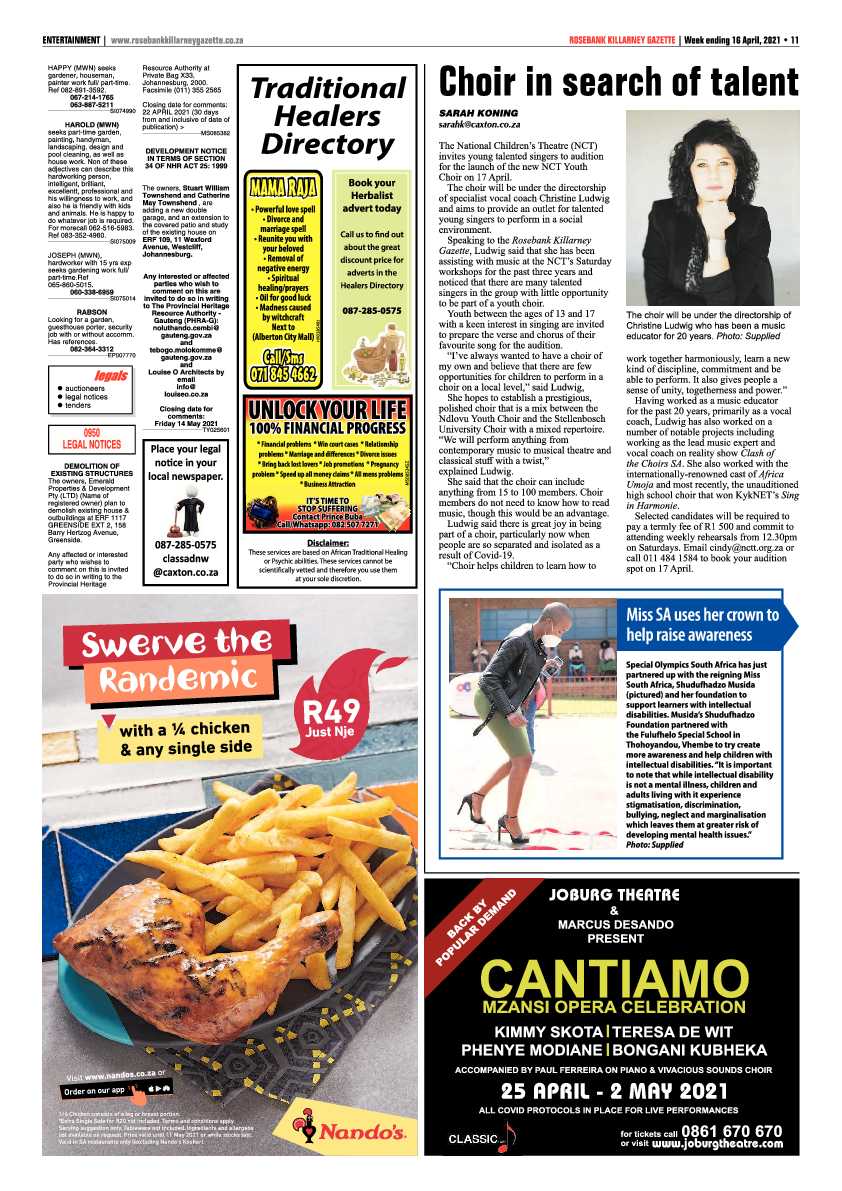 Rosebank Killarney Gazette 16 April 2021 page 11
