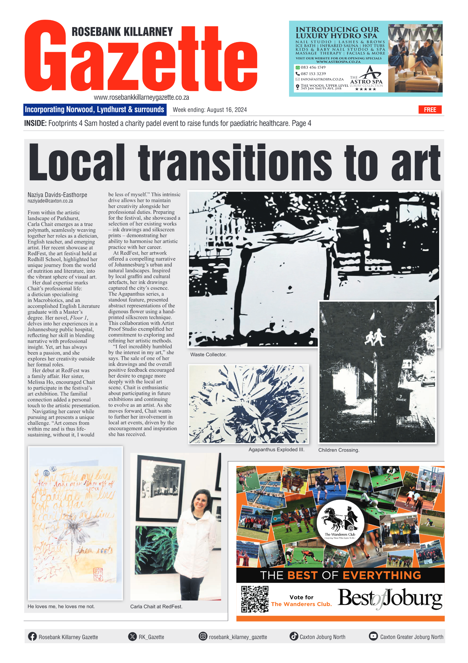 Rosebank Killarney Gazette 16 August 2024 page 1