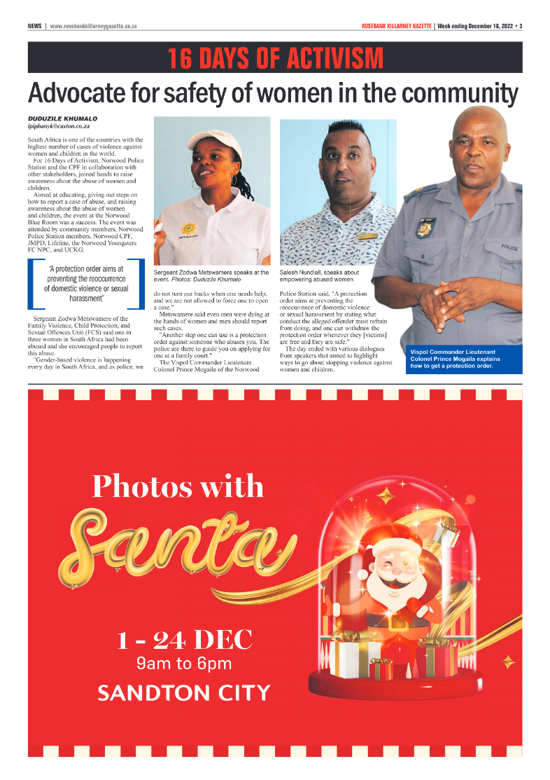 Rosebank Killarney Gazette 16 Dec 2022 page 3