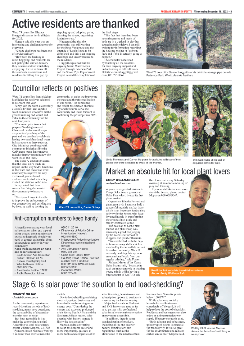 Rosebank Killarney Gazette 16 Dec 2022 page 5