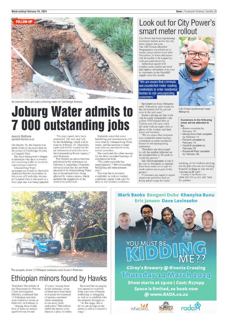 Rosebank Killarney Gazette 16 February 2024 page 3