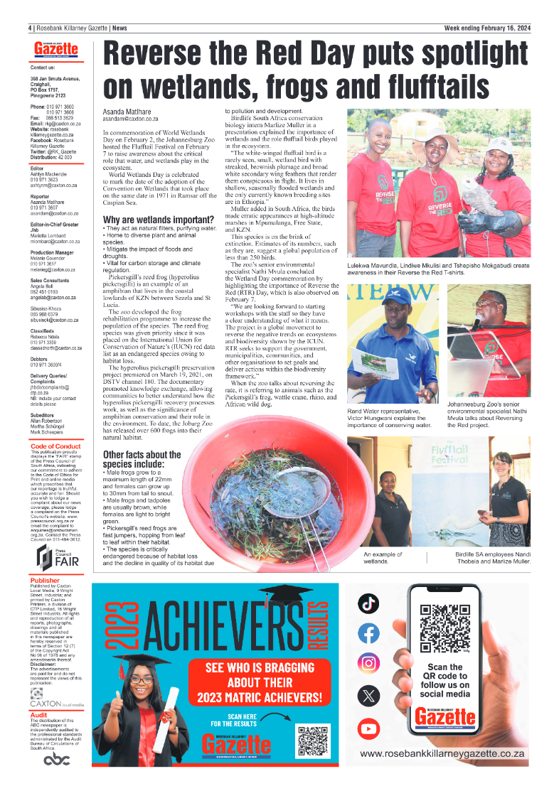 Rosebank Killarney Gazette 16 February 2024 page 4