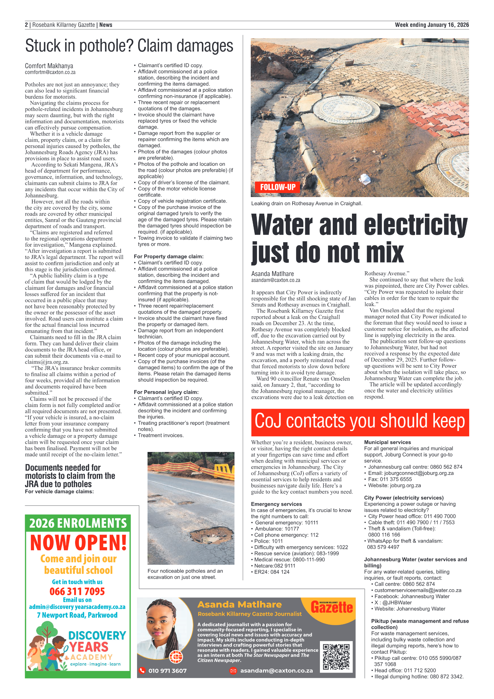 Rosebank Killarney Gazette 16 January 2026 page 2