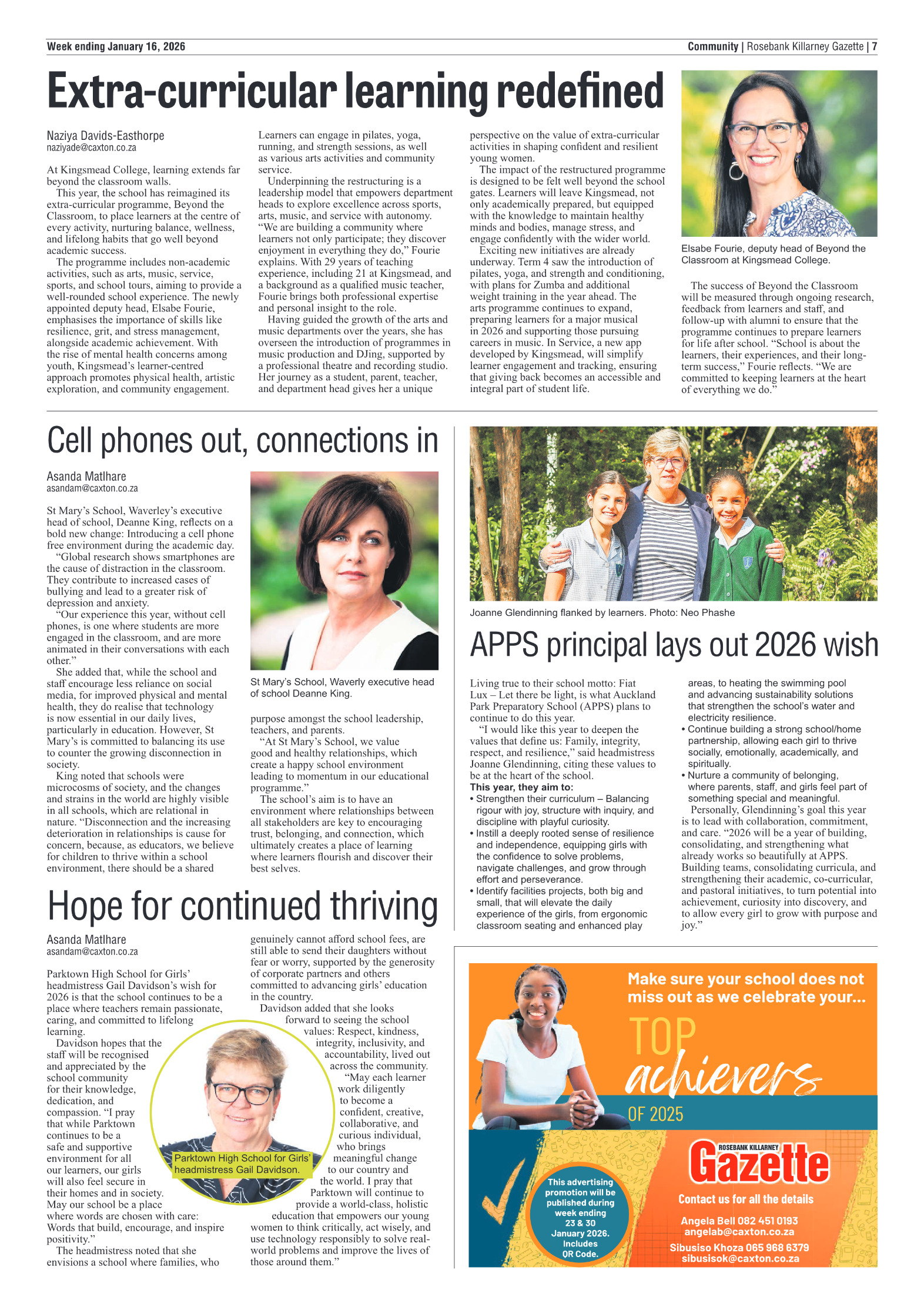 Rosebank Killarney Gazette 16 January 2026 page 7