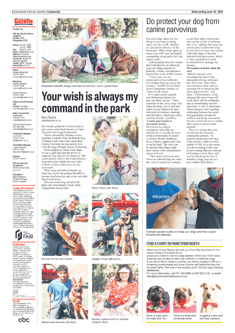 Rosebank Killarney Gazette 16 June 2023 page 4