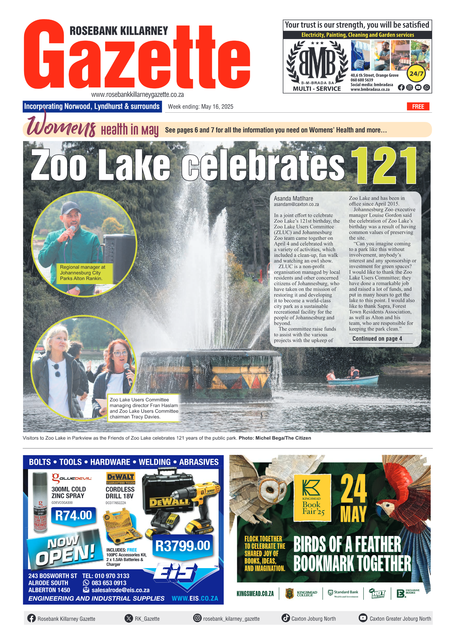 Rosebank Killarney Gazette 16 May 2025 page 1