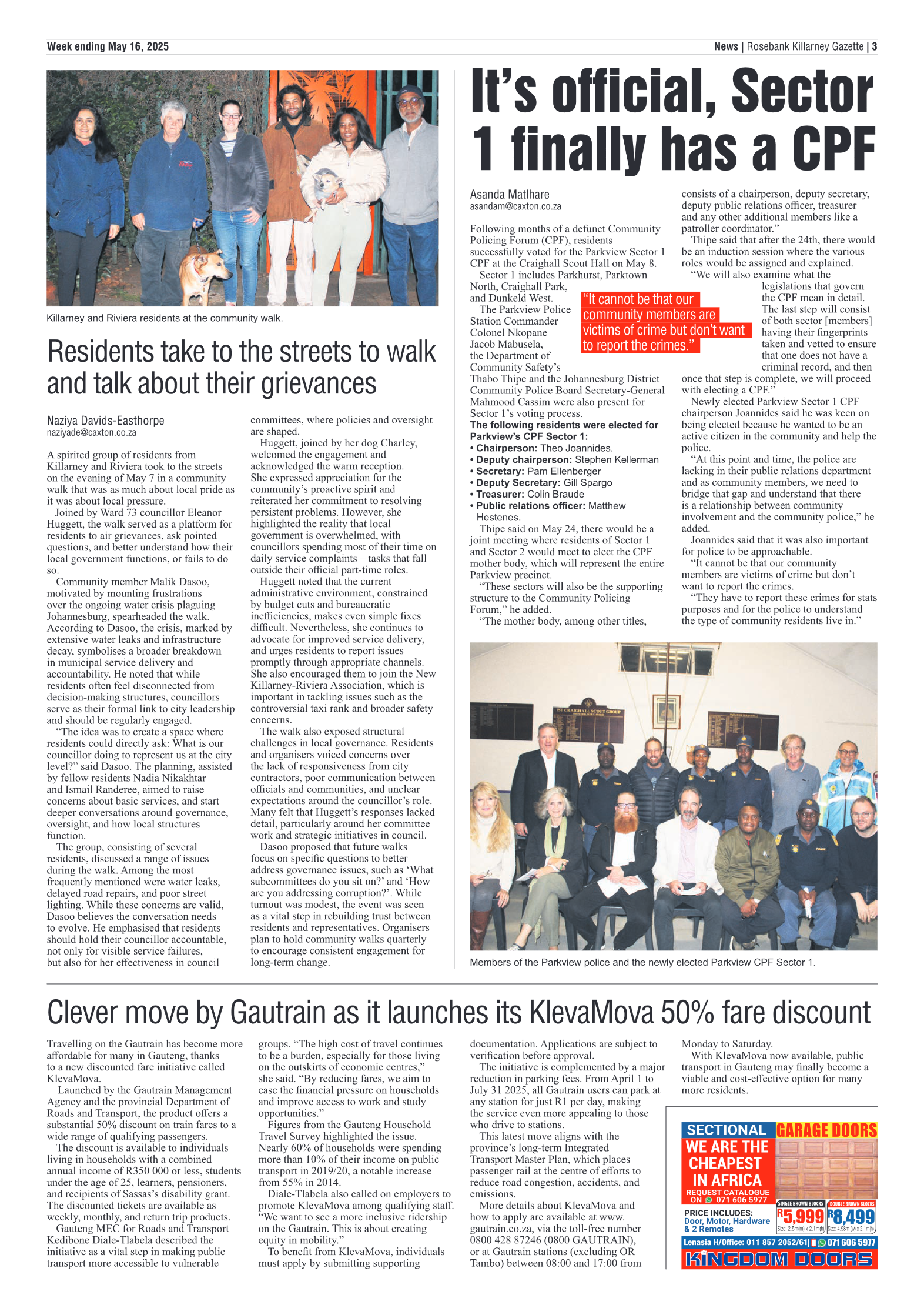 Rosebank Killarney Gazette 16 May 2025 page 3