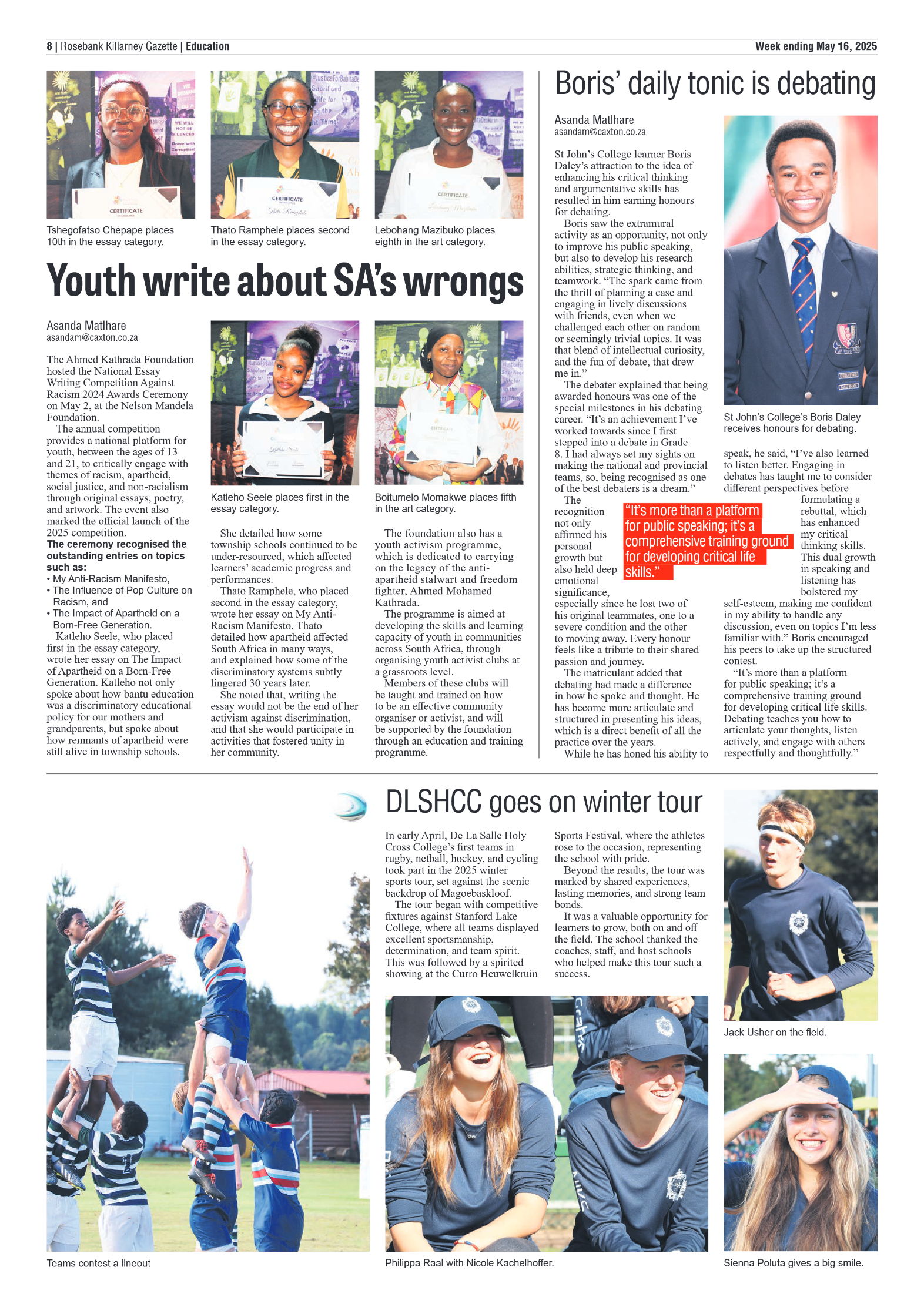 Rosebank Killarney Gazette 16 May 2025 page 8