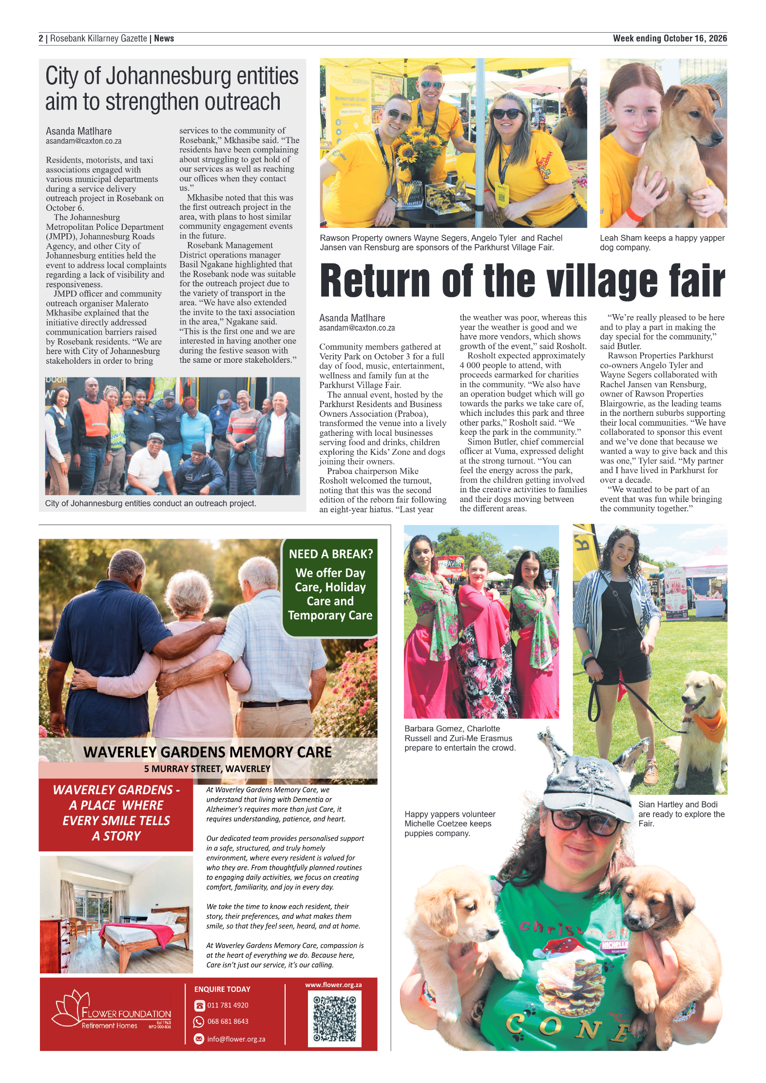 Rosebank Killarney Gazette 16 October 2026 page 2