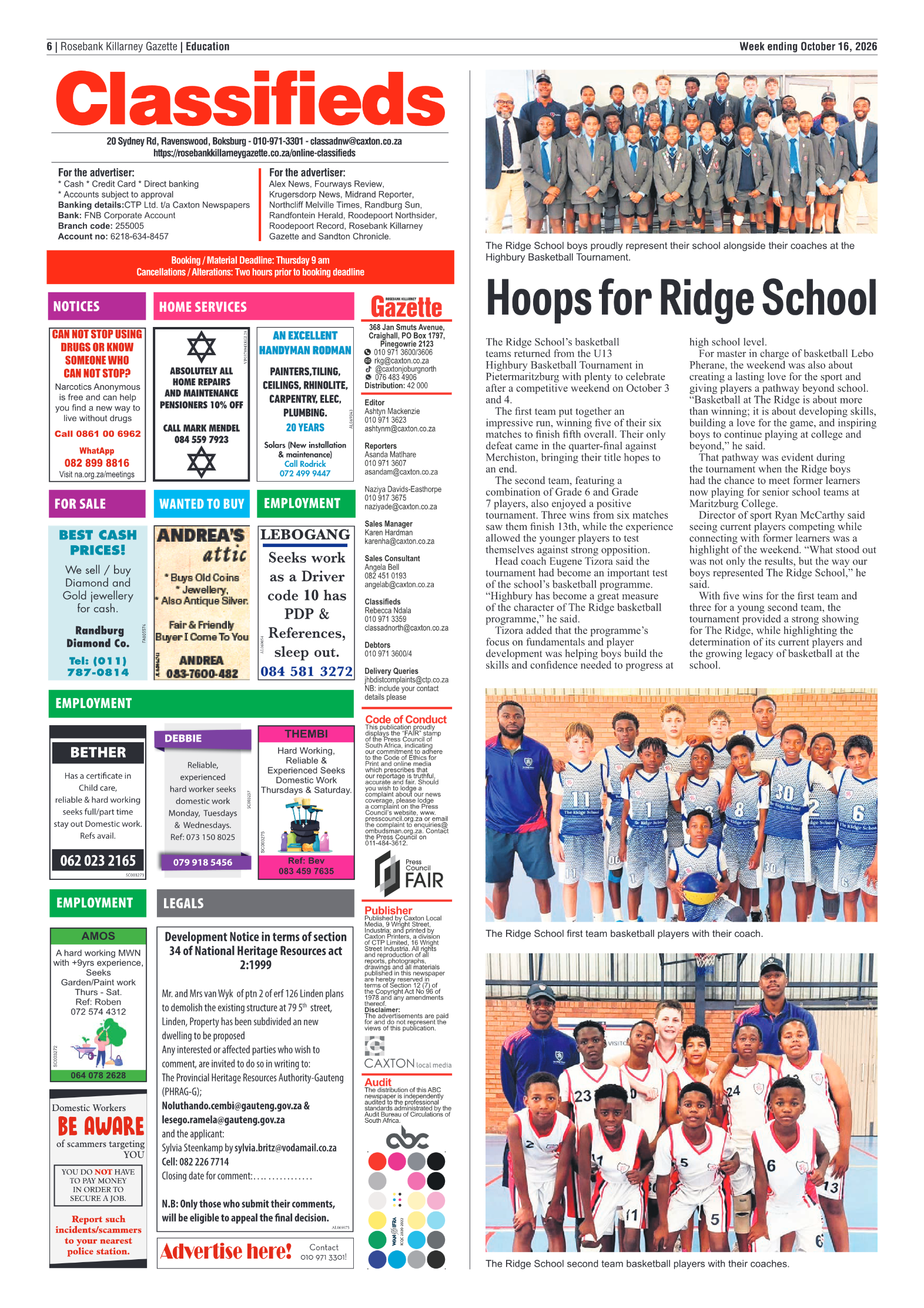 Rosebank Killarney Gazette 16 October 2026 page 5