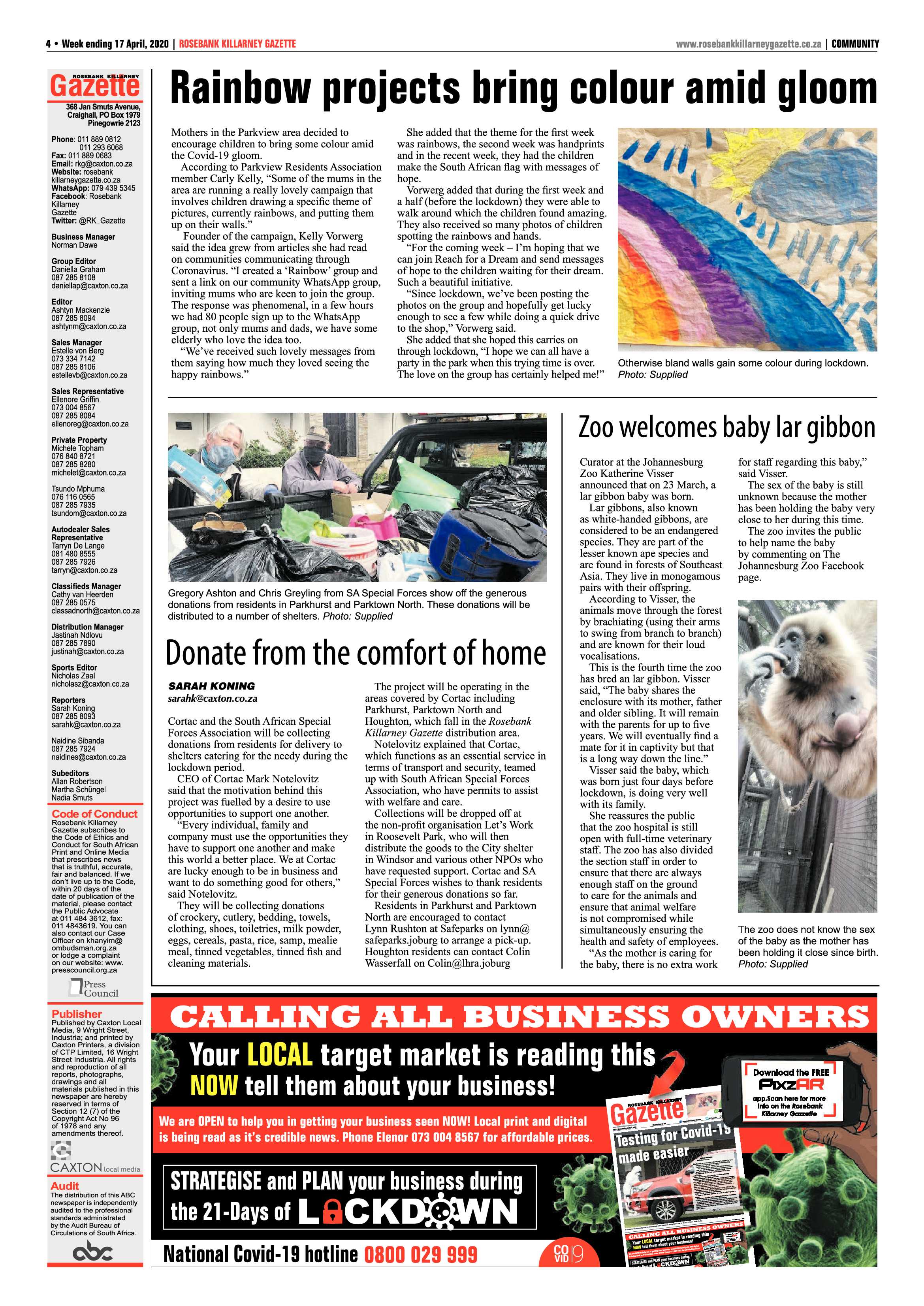Rosebak Killarney Gazette 17 April 2020 page 4