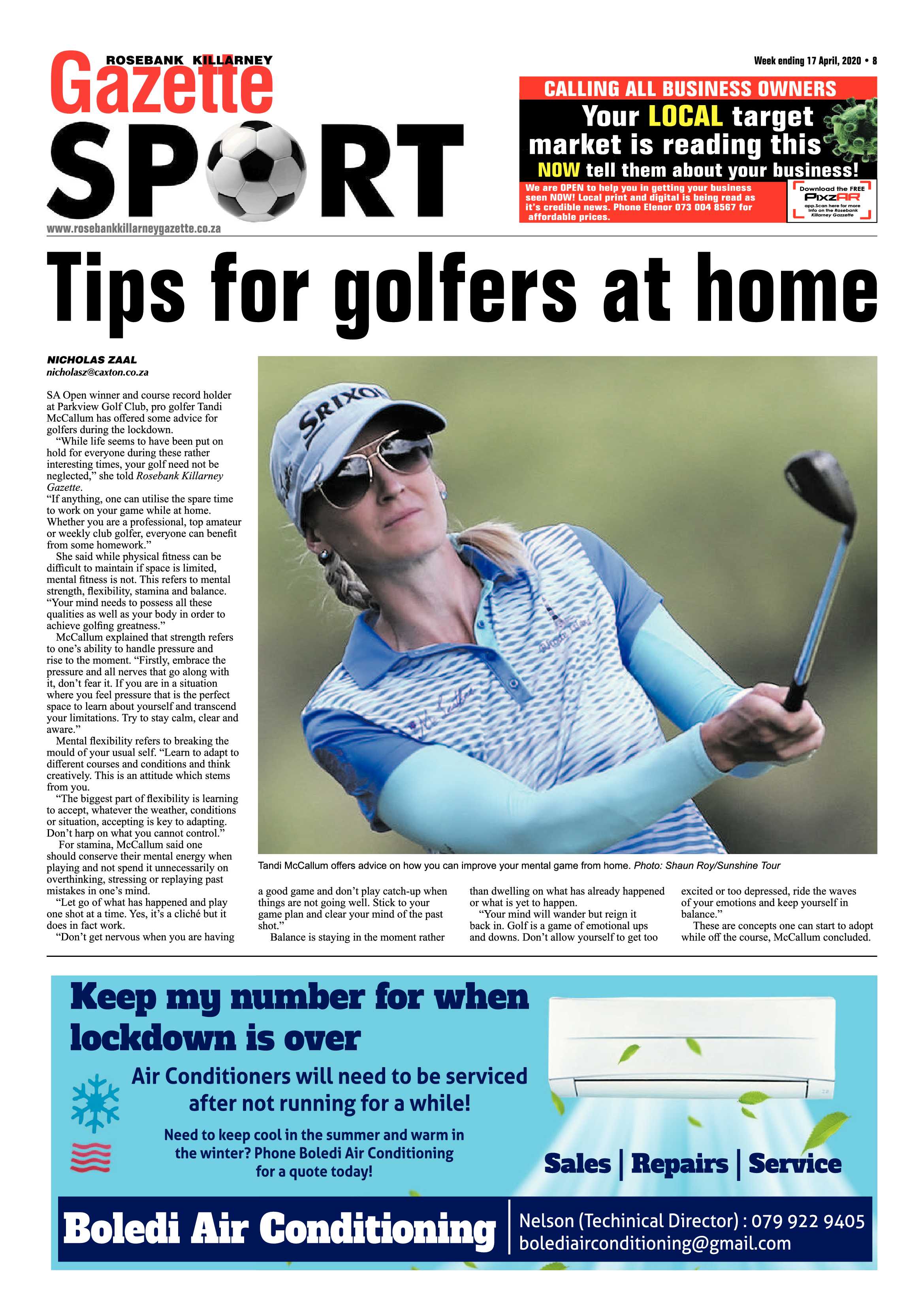 Rosebak Killarney Gazette 17 April 2020 page 8