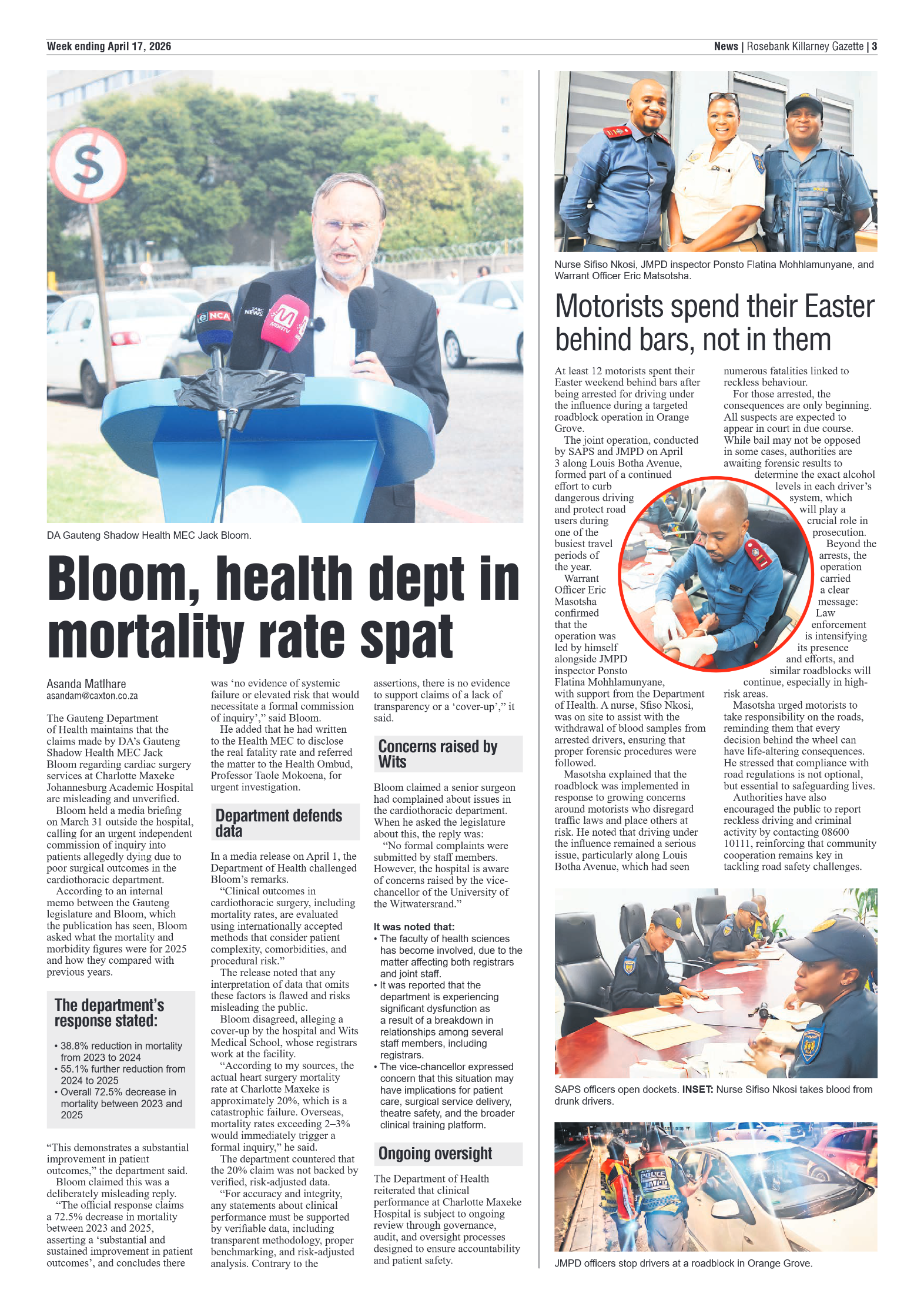 Rosebank Killarney Gazette 17 April 2026 page 3