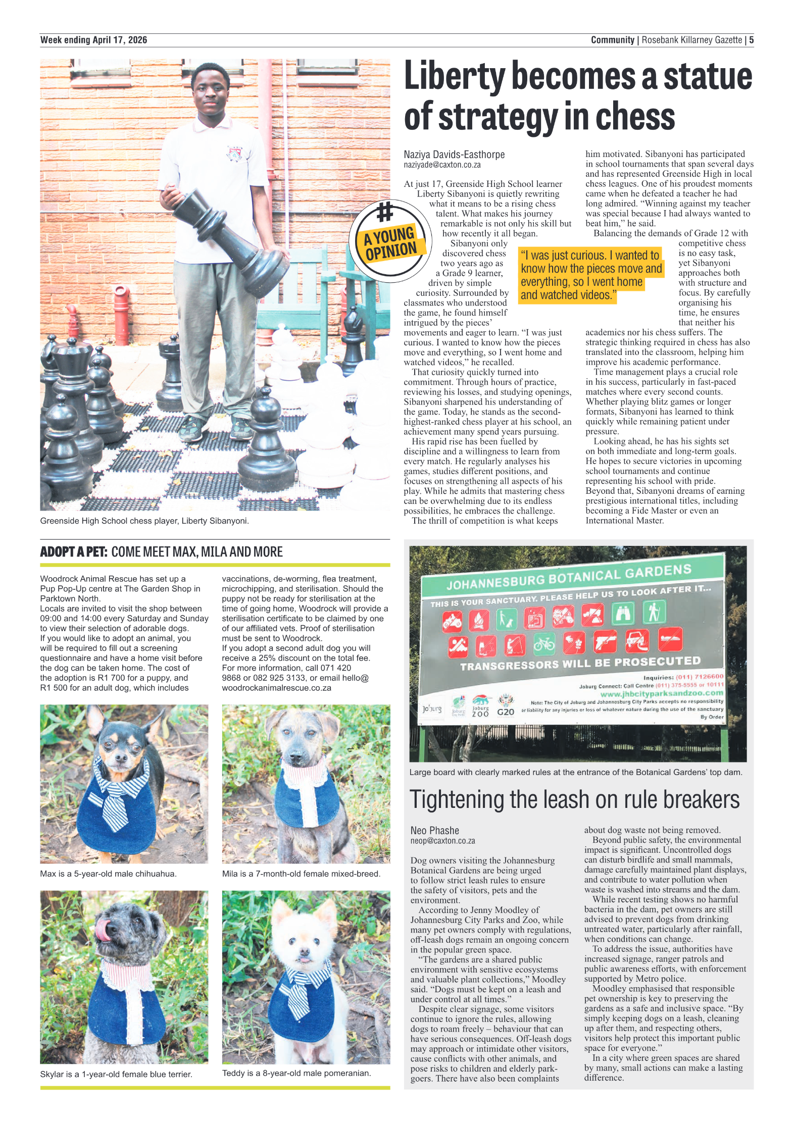 Rosebank Killarney Gazette 17 April 2026 page 5