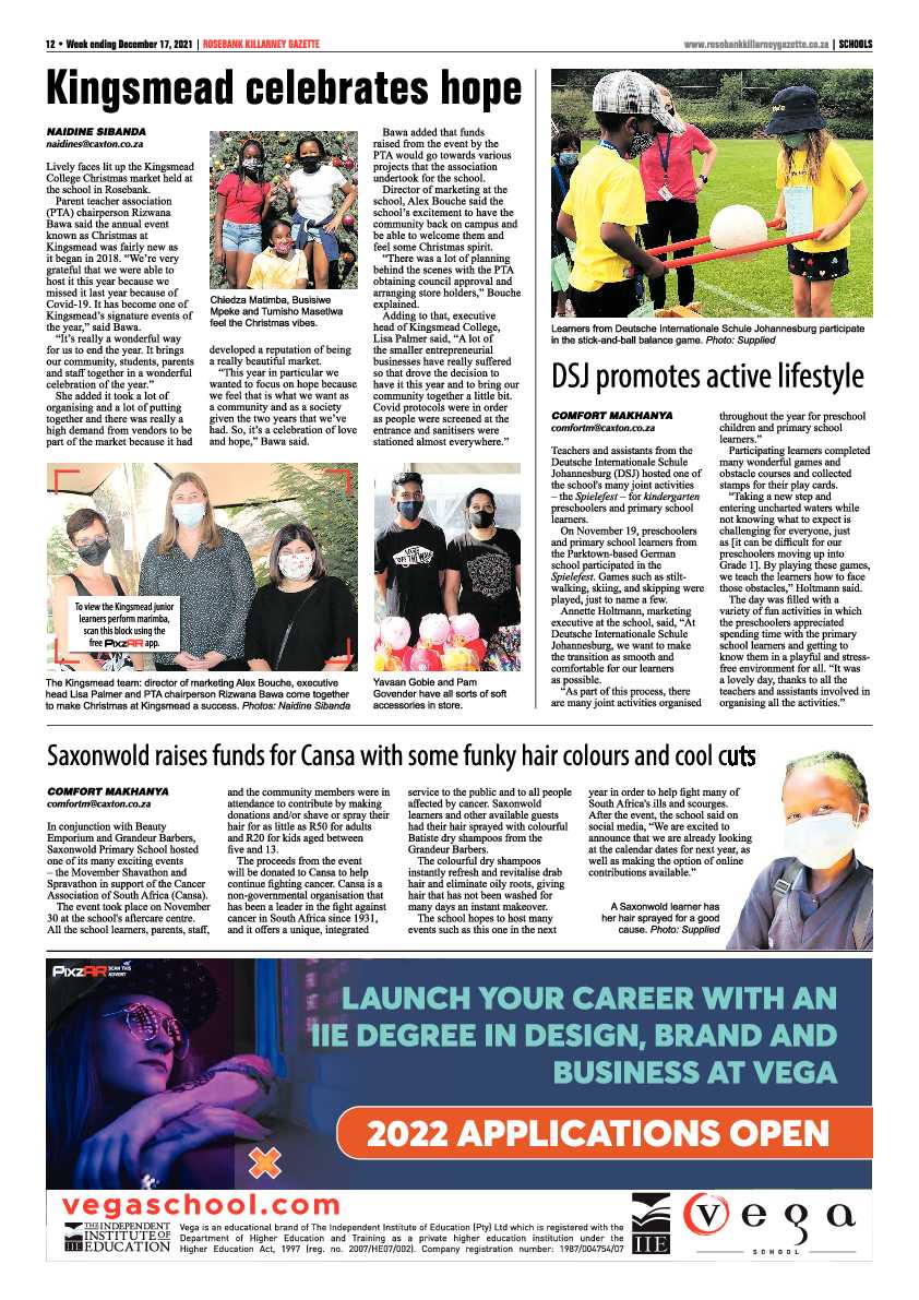Rosebank Killarney Gazette 17 December 2021 page 12