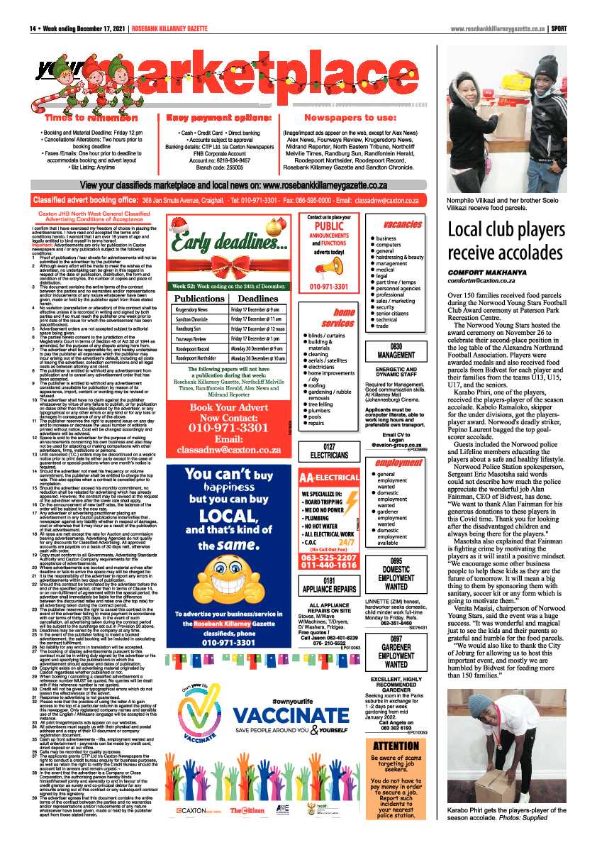 Rosebank Killarney Gazette 17 December 2021 page 14