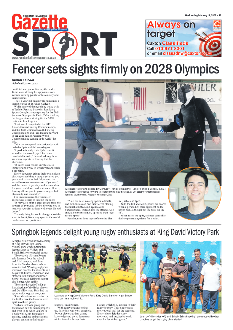 Rosebank Killarney Gazette 17 Feb 2023 page 12