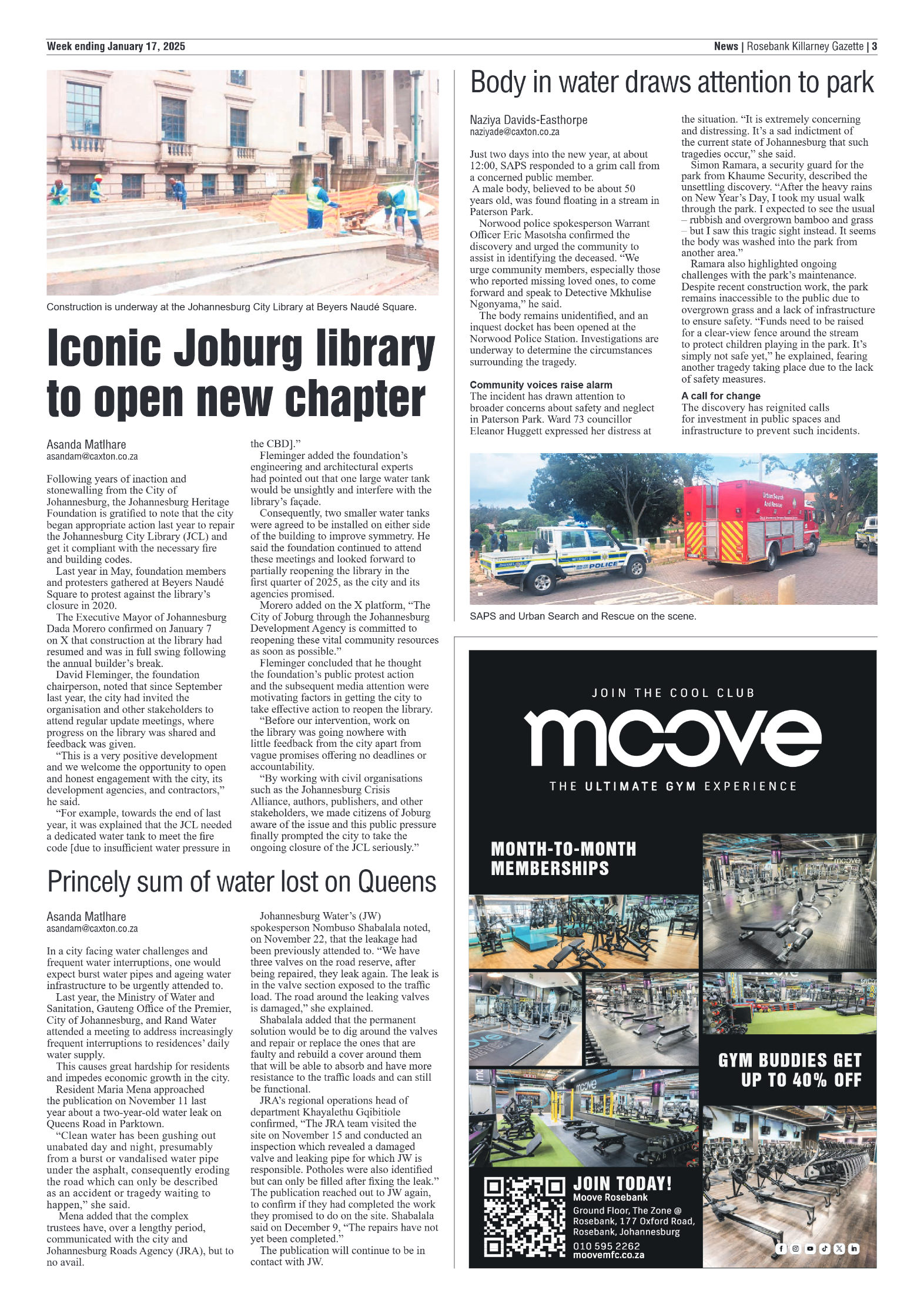 Rosebank Killarney Gazette 17 January 2025 page 3